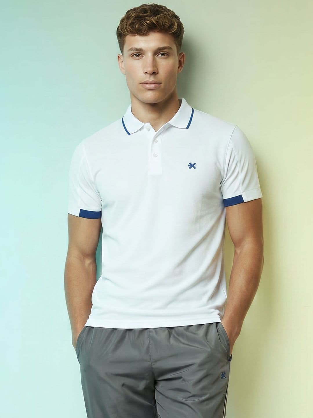HRX by Hrithik Roshan Brand Logo Polo Collar T-shirt - view 1