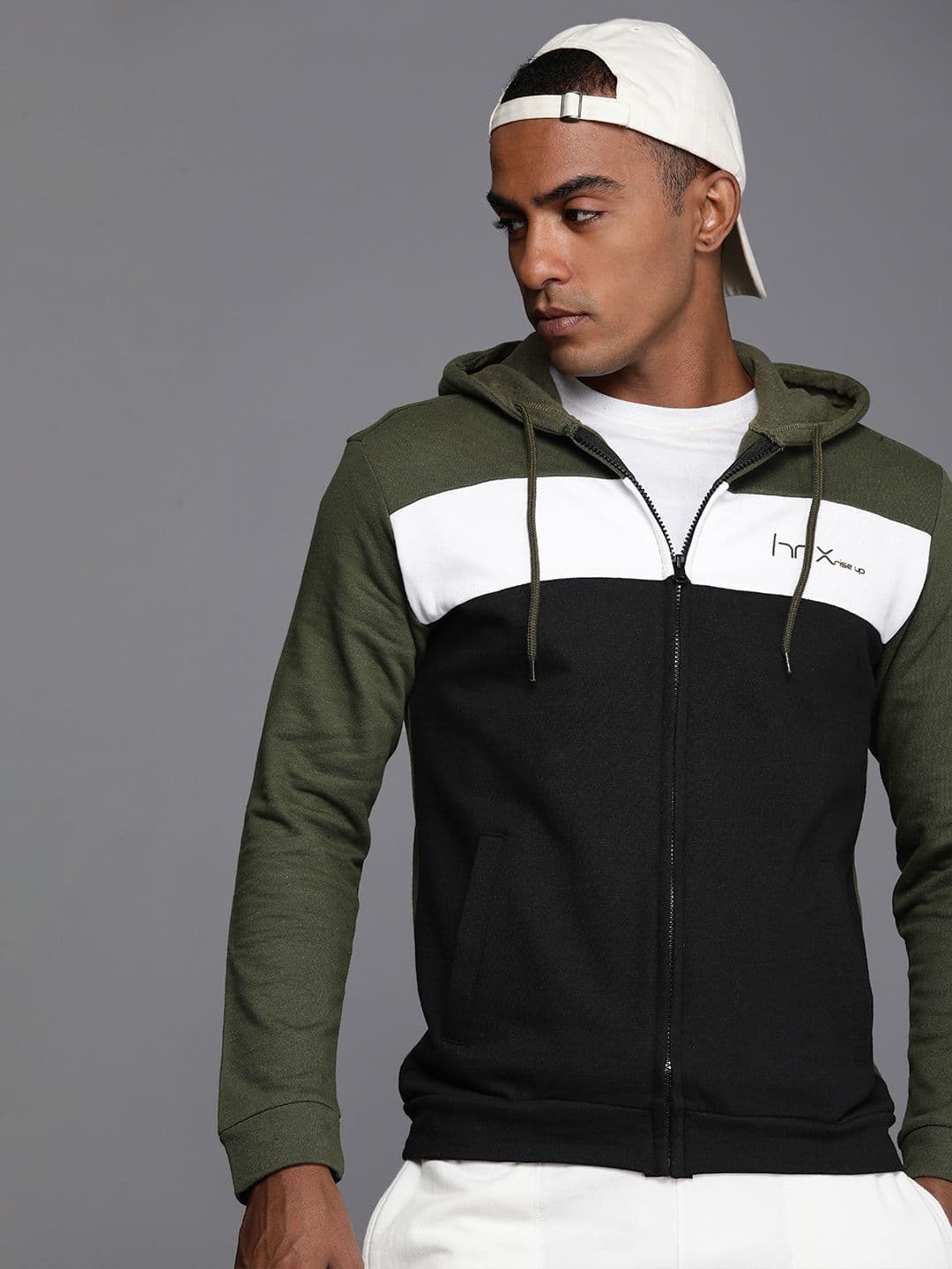 HRX by Hrithik Roshan Men Colourblocked Hooded Sweatshirt - view 1