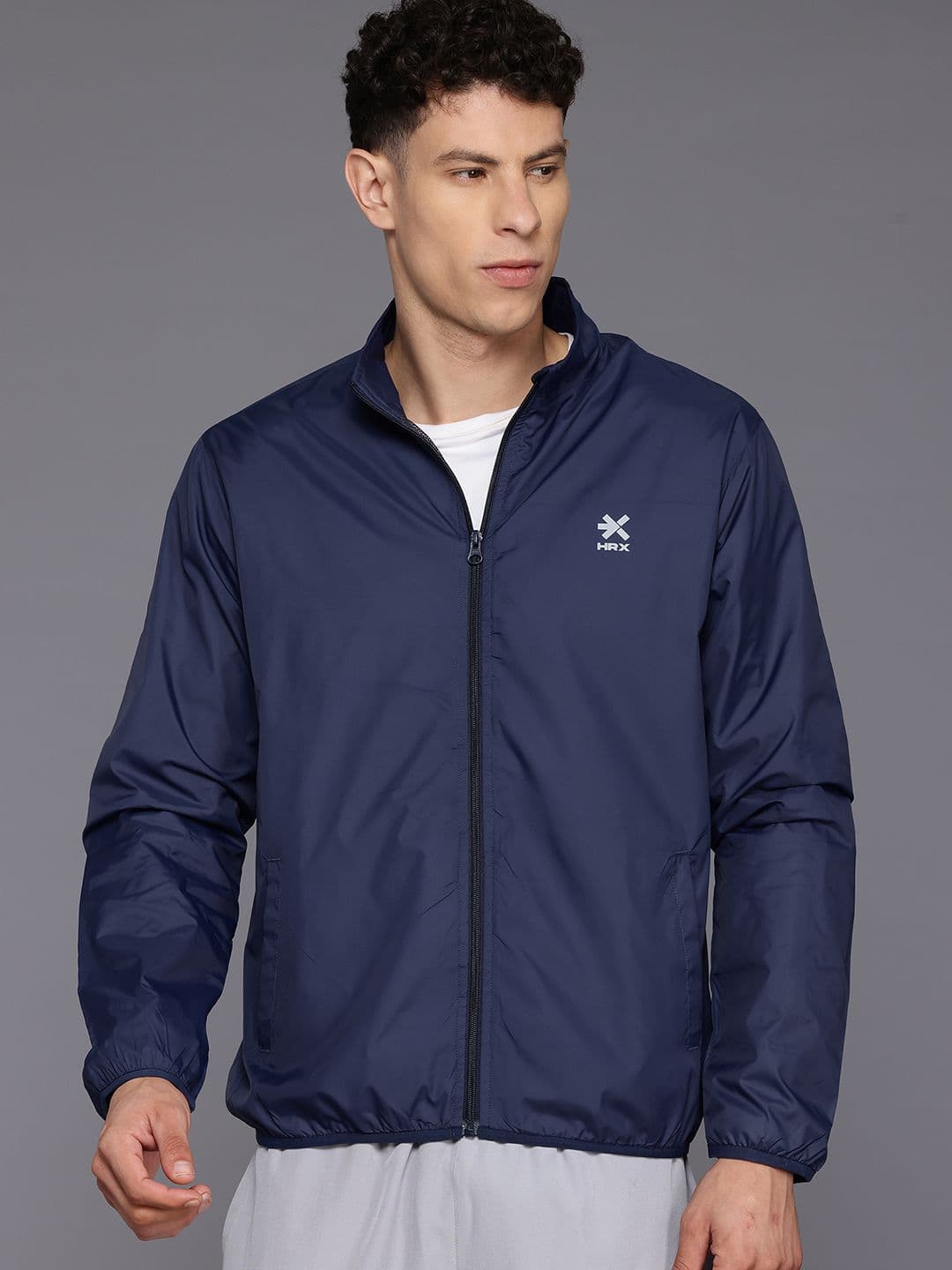 HRX by Hrithik Roshan Men Rapid-Dry Running Jacket with Reflective Detail - view 1