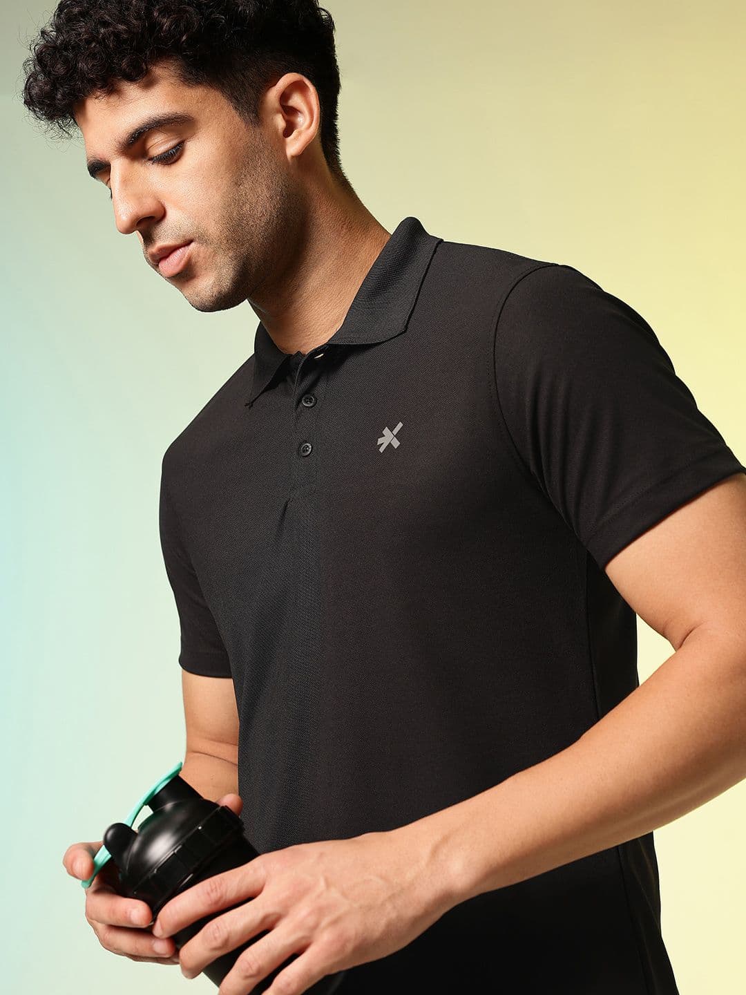 HRX by Hrithik Roshan Polo Collar Rapid-Dry Training T-shirt - view 1