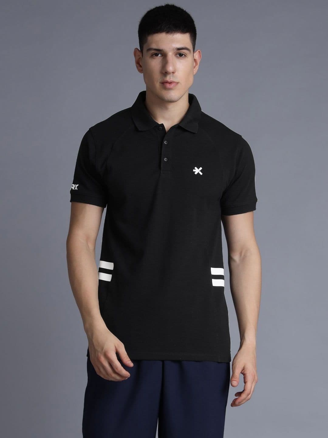 HRX by Hrithik Roshan Men Solid Polo Collar Cotton T-shirt - view 1