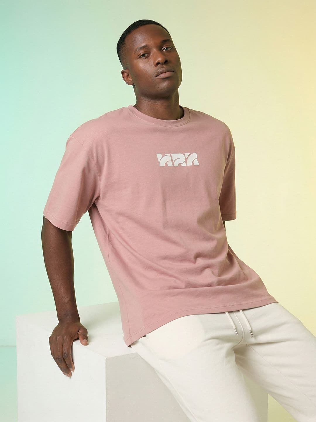 HRX by Hrithik Roshan Brand Logo Printed Pure Cotton Oversized T-shirt - view 1