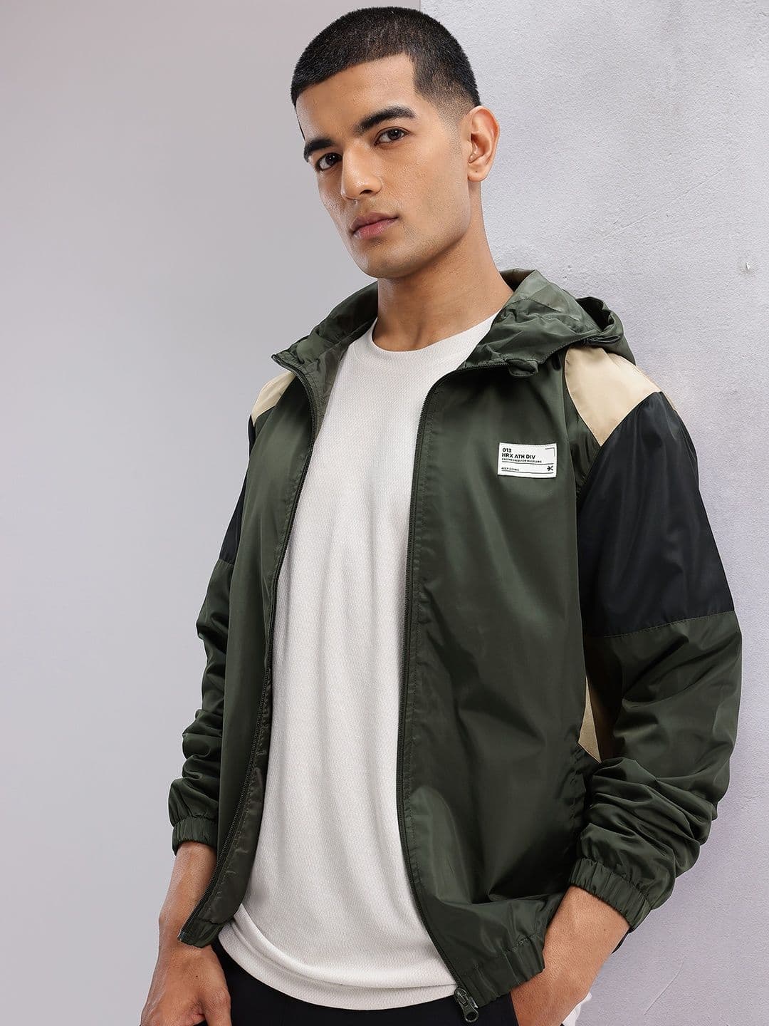 HRX by Hrithik Roshan Colourblocked Hooded Lifestyle Bomber Jacket - view 1