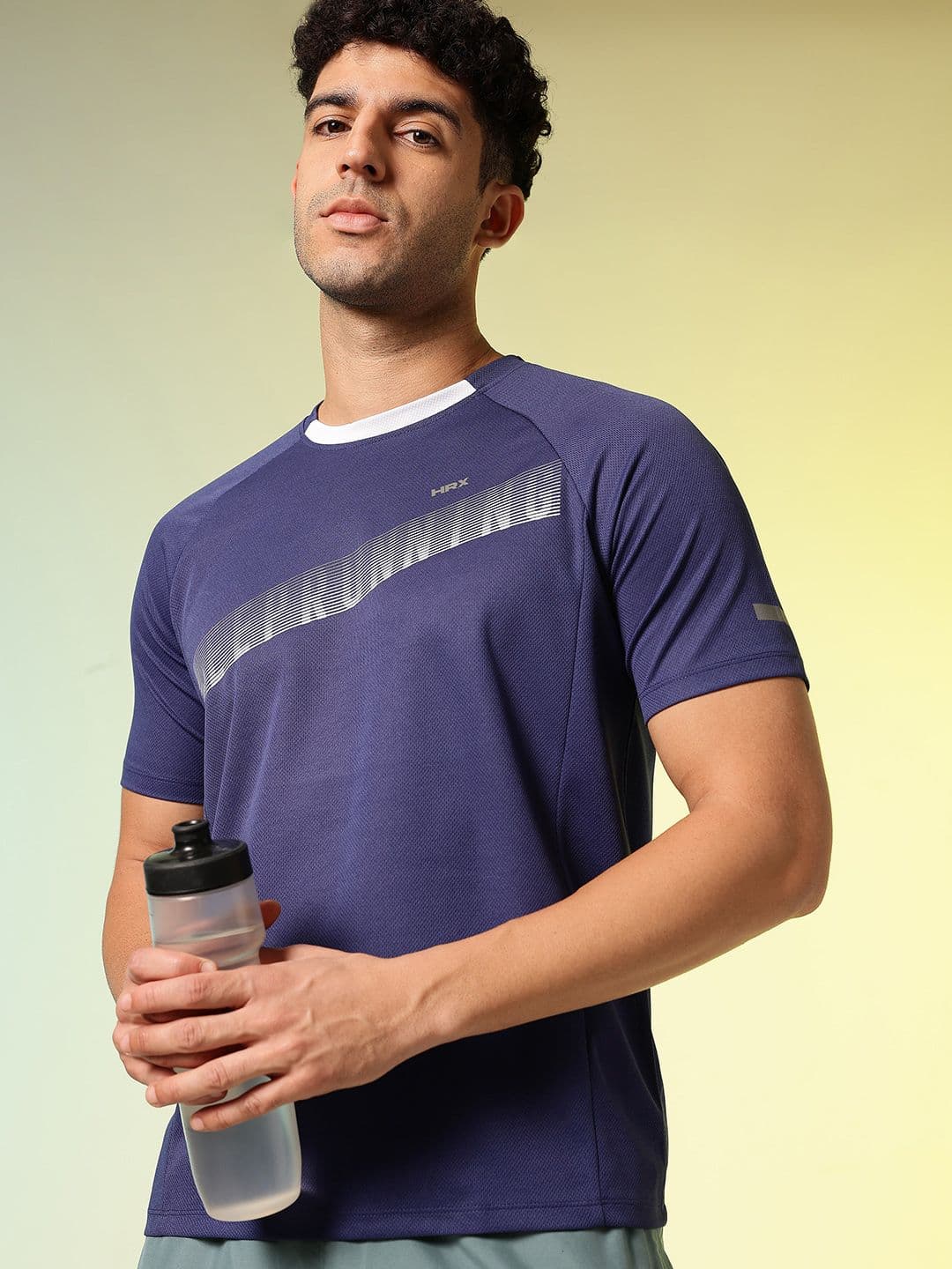HRX by Hrithik Roshan Striped Rapid-Dry Running T-shirt - view 1