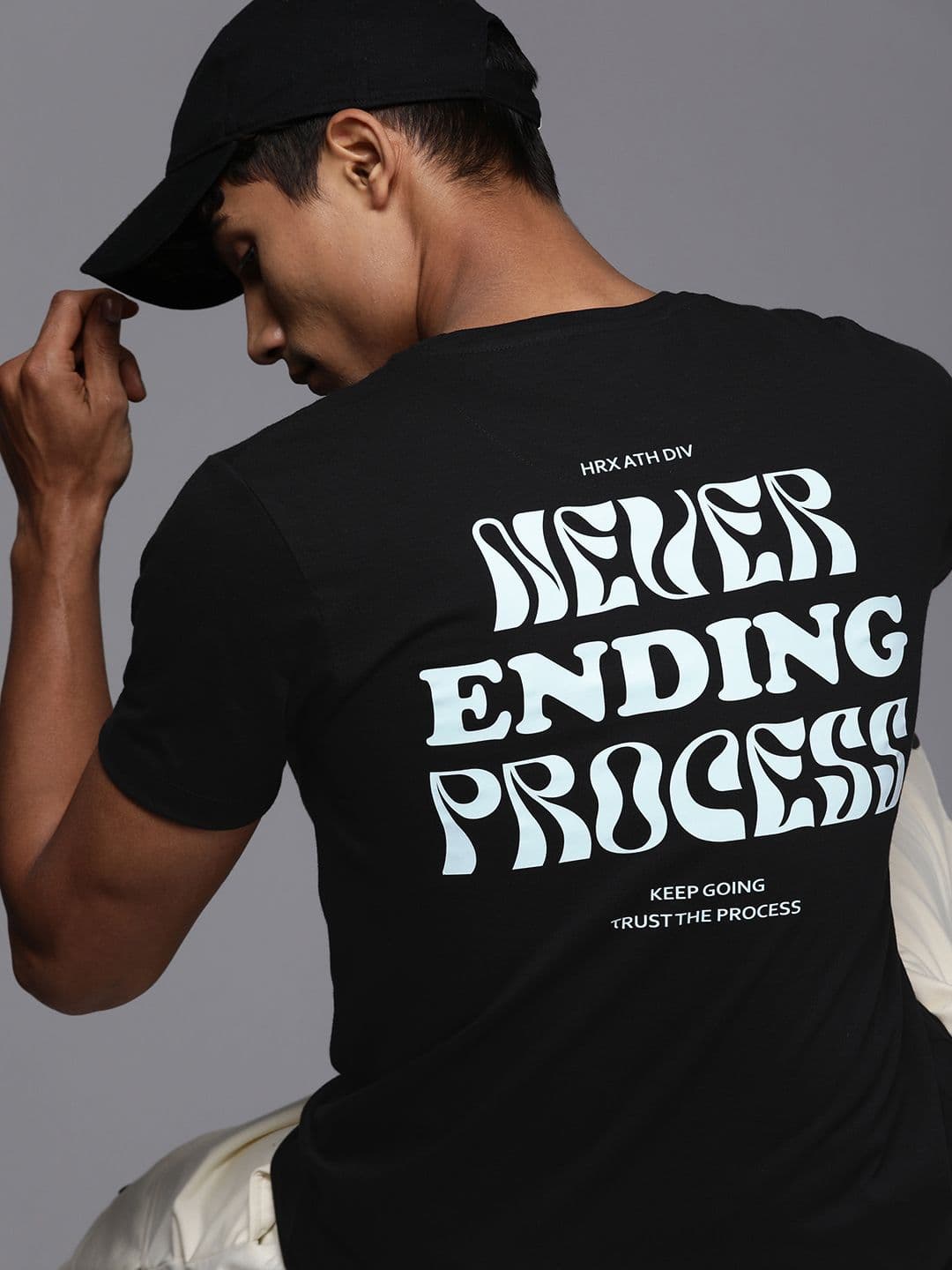 HRX by Hrithik Roshan Men Typography Printed Pure Cotton T-shirt - view 1