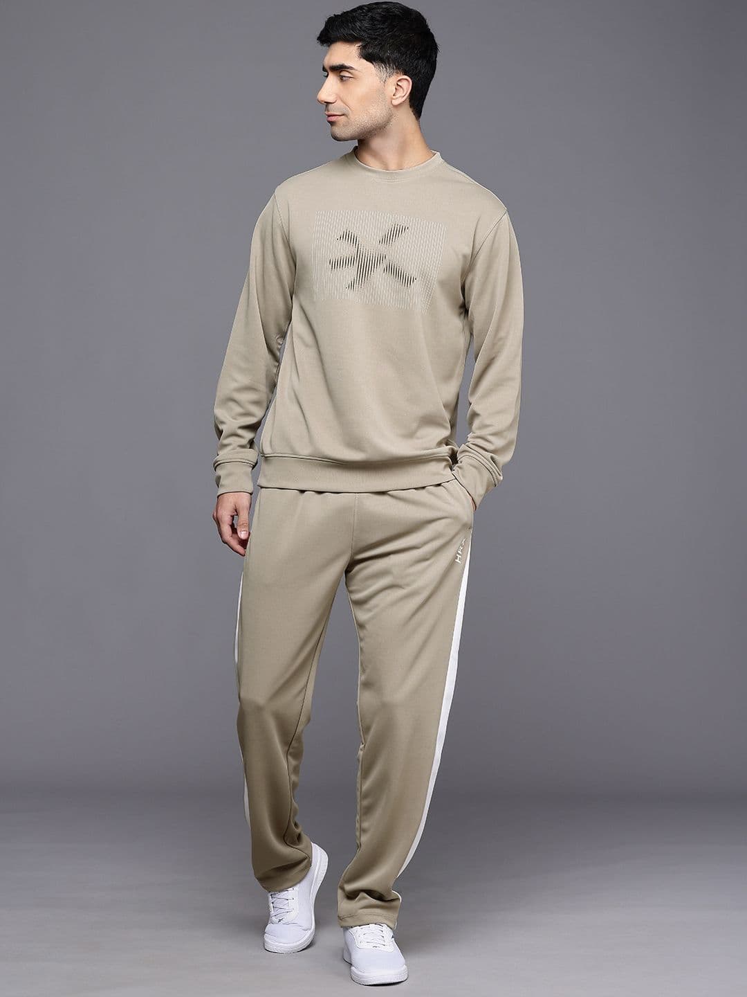 HRX by Hrithik Roshan Men Brand Logo Printed Rapid-Dry Running Tracksuit - view 1