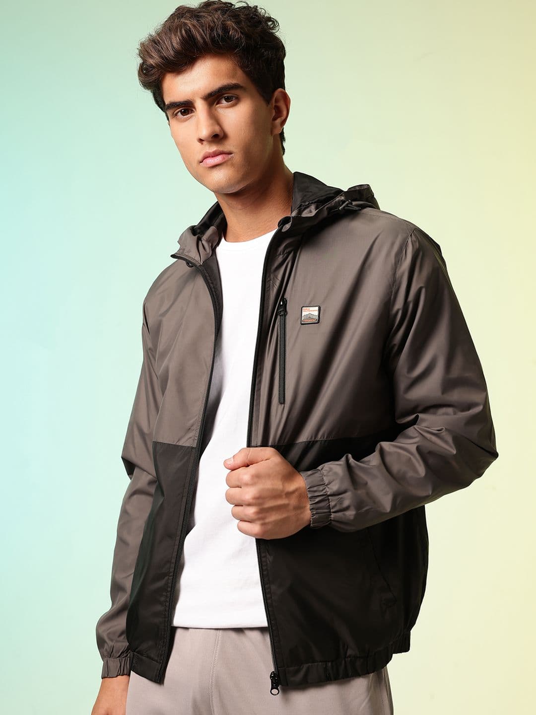 HRX by Hrithik Roshan Colourblocked Hooded Rapid-Dry Outdoor Sporty Jacket - view 1
