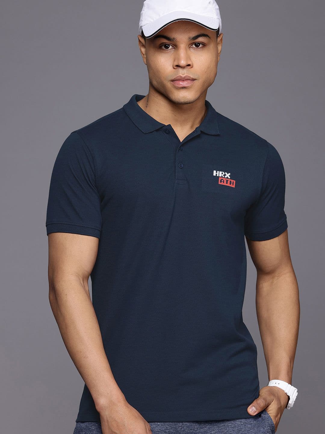 HRX by Hrithik Roshan Men Polo Collar Cotton T-shirt - view 1