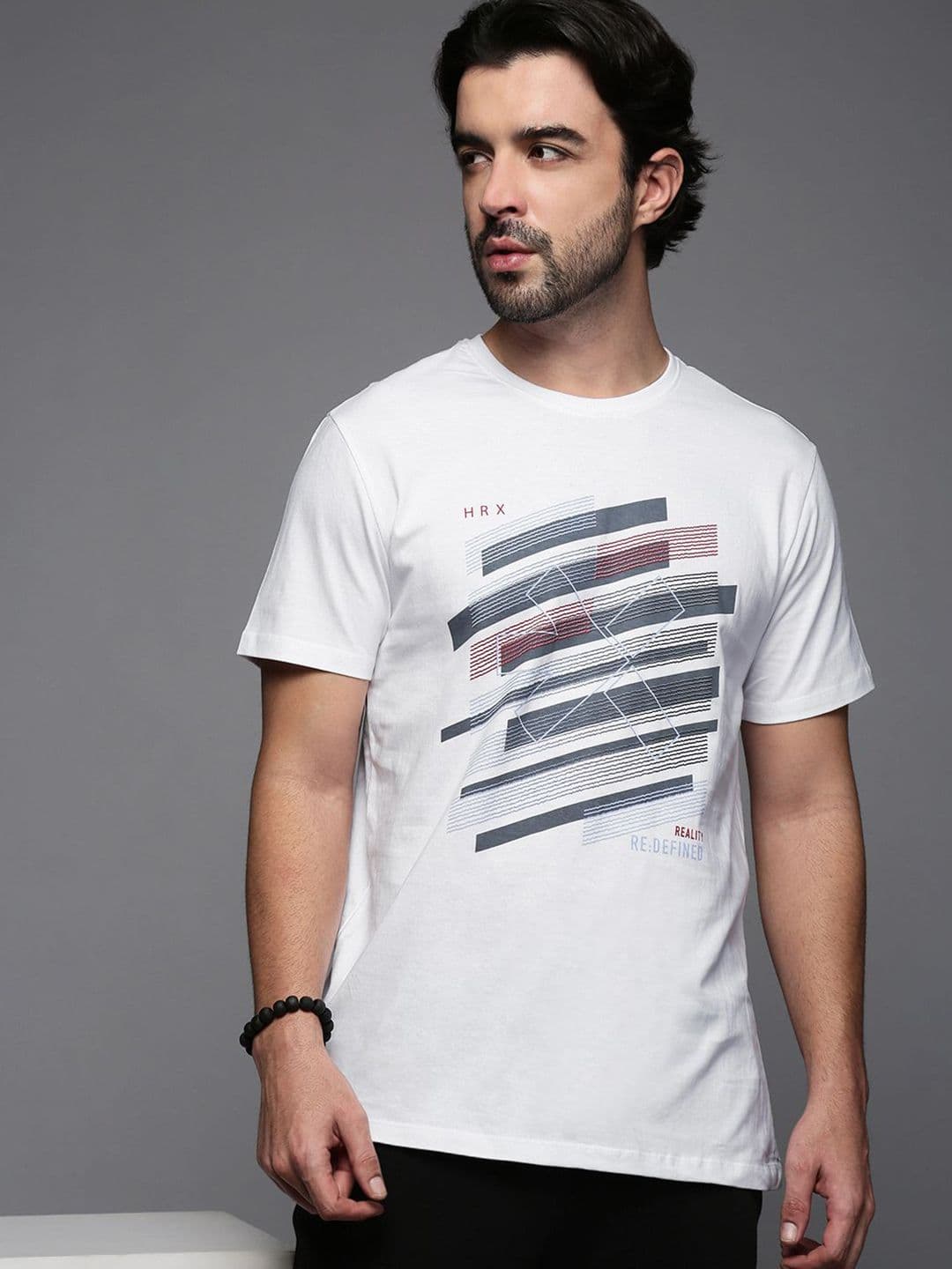 HRX by Hrithik Roshan Men Abstract Printed Round Neck T-shirt - view 1