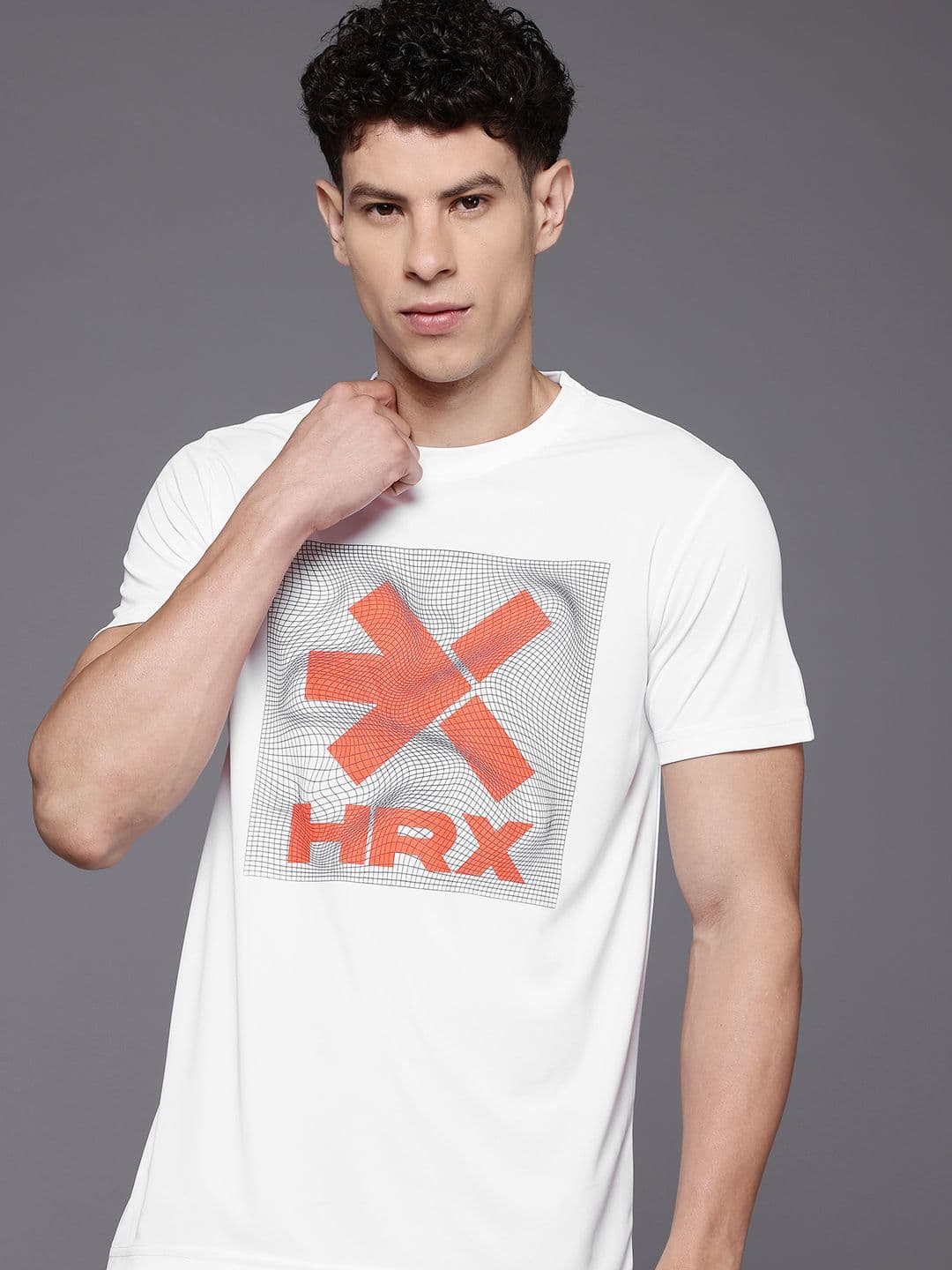 HRX by Hrithik Roshan Brand Logo Print Rapid-Dry Training T-shirt - view 1