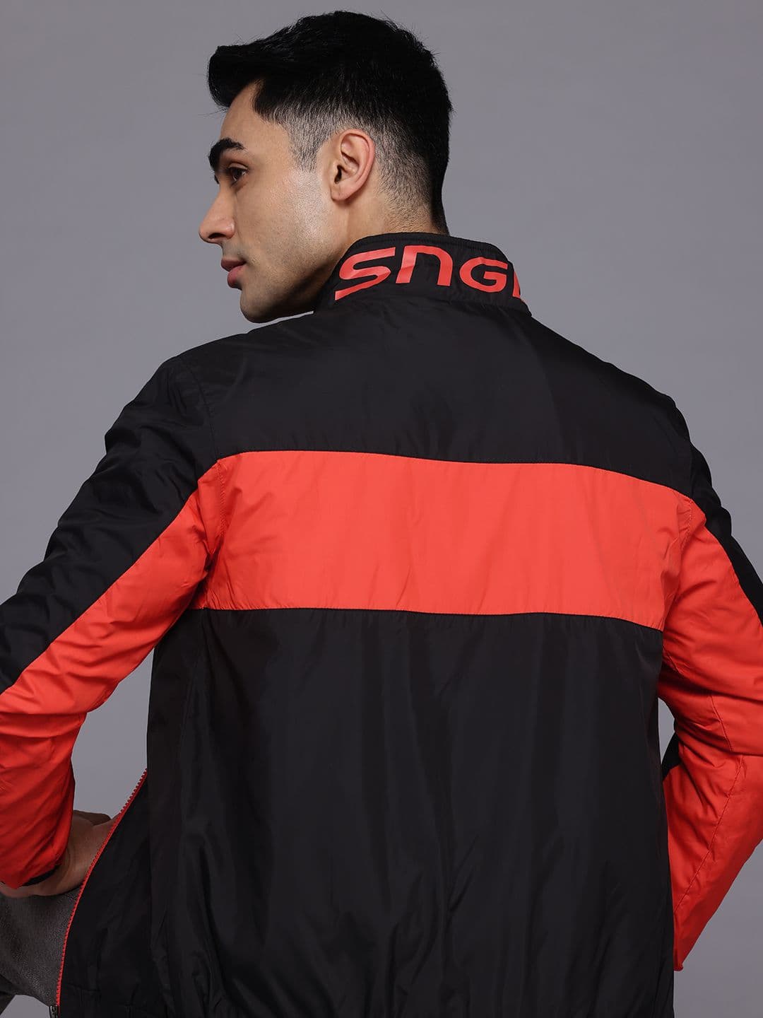 HRX by Hrithik Roshan Typography Colourblocked Sporty Jacket - view 1