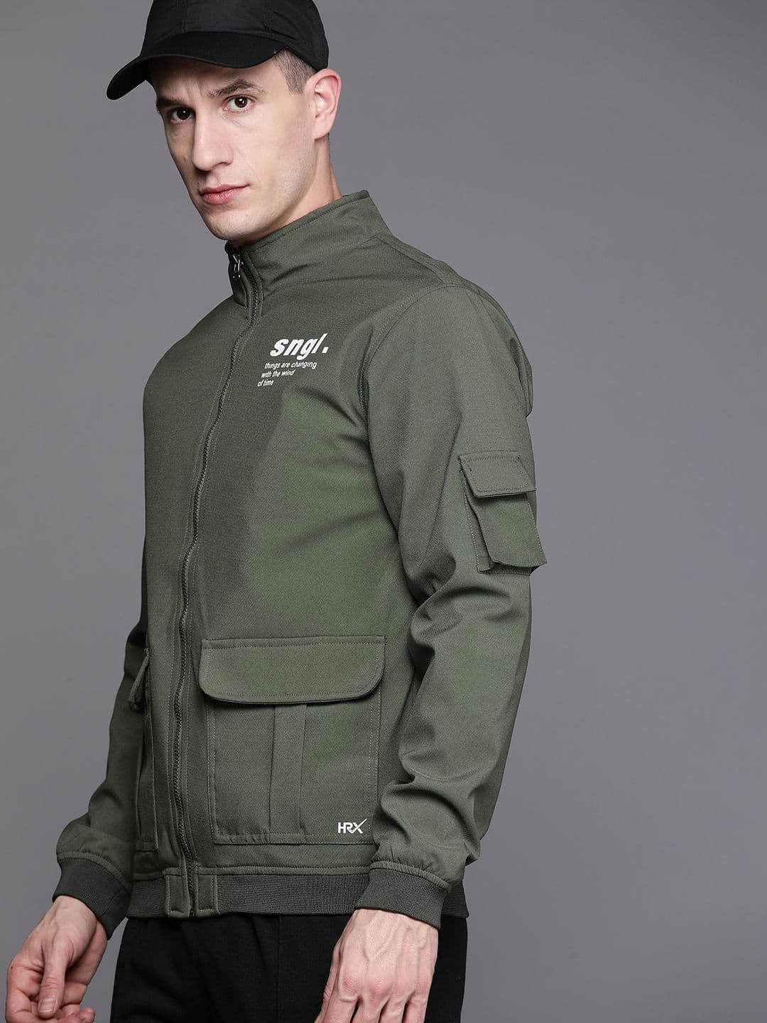 HRX by Hrithik Roshan Men Typography Lightweight Sporty Jacket - view 1