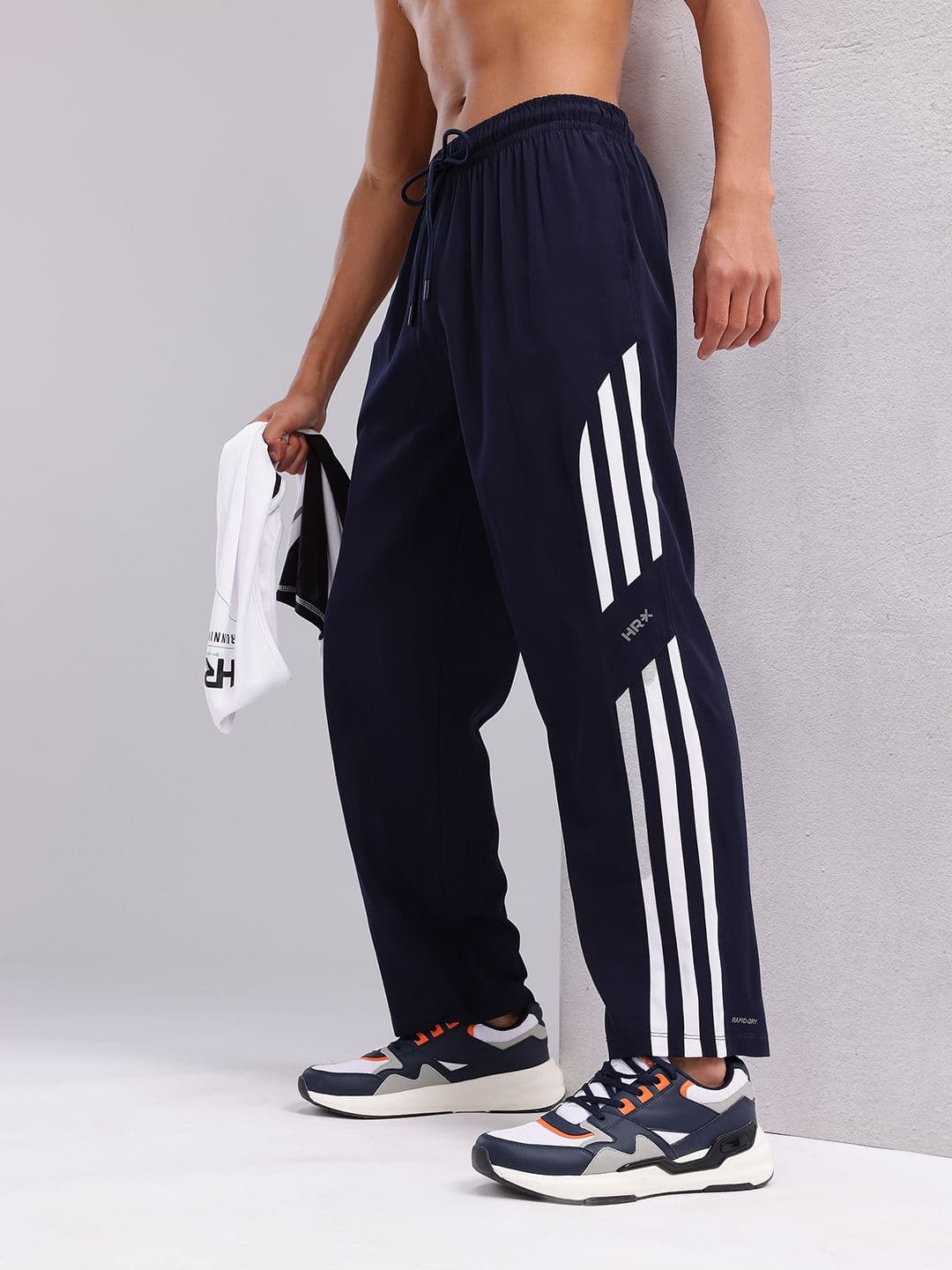 HRX by Hrithik Roshan Rapid-Dry Track Pants With Side Striped Detail - view 1
