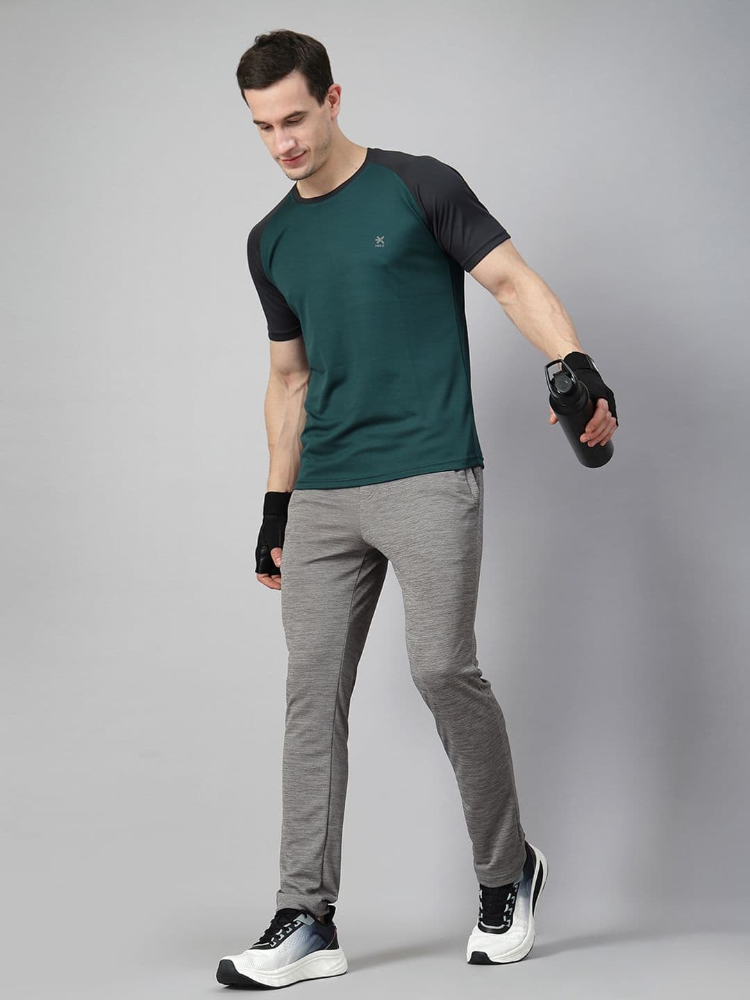 HRX by Hrithik Roshan Men Colourblocked Round Neck Rapid-Dry Sports T-shirt - view 1