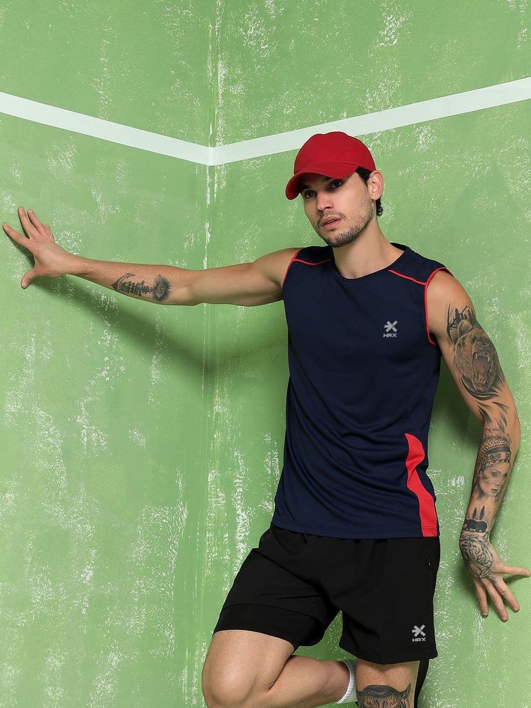 HRX by Hrithik Roshan Brand Logo Colourblocked Gym Vest - view 1