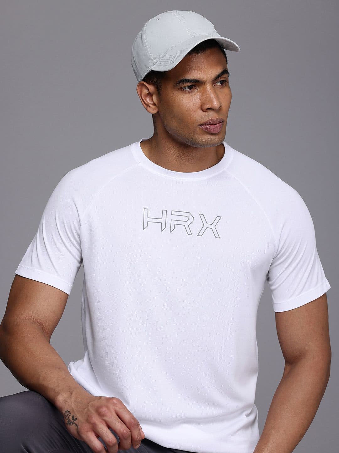 HRX by Hrithik Roshan Brand Logo Printed Rapid Dry Antimicrobial Finish Running T-shirt - view 1