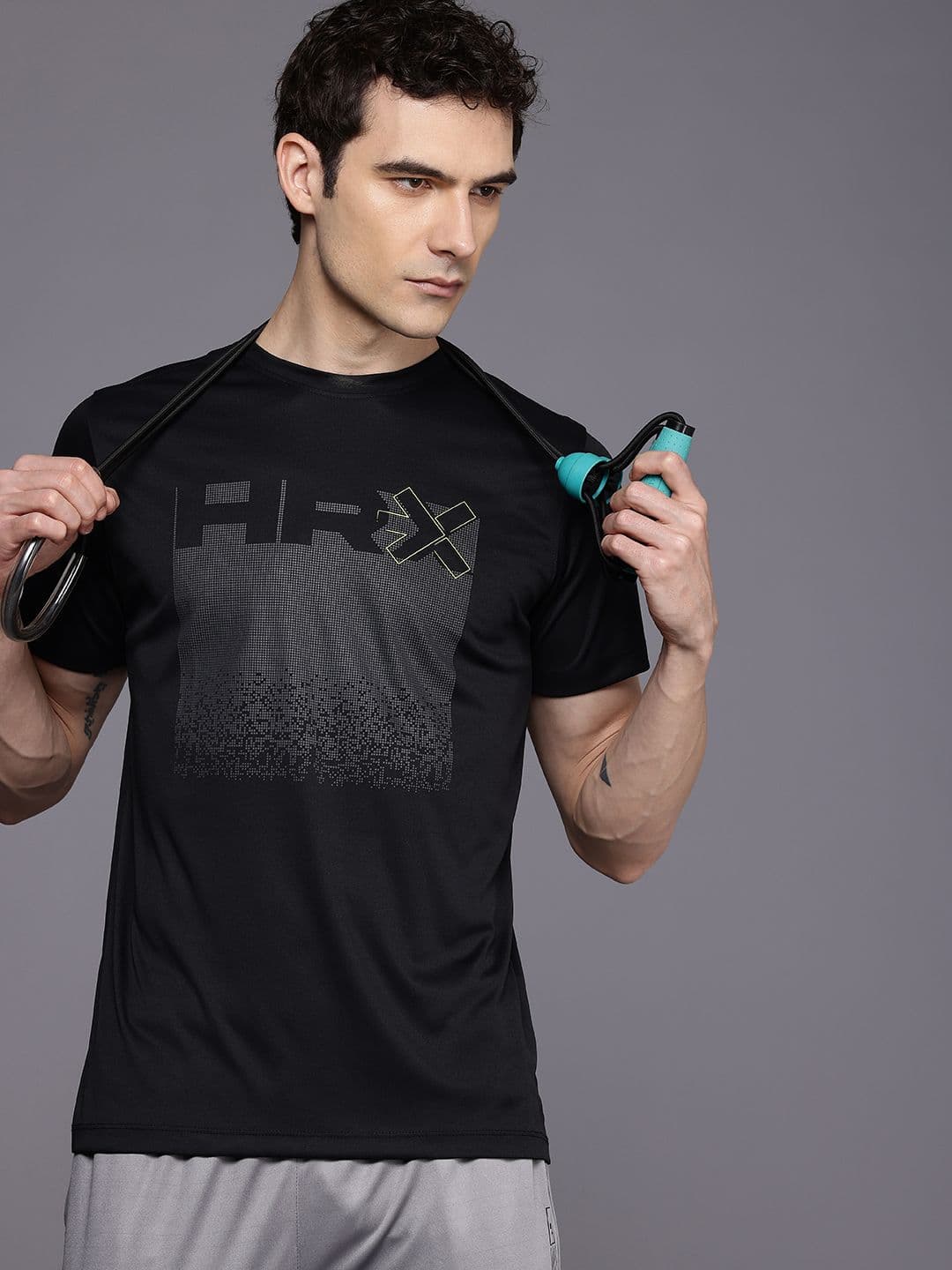 HRX by Hrithik Roshan Graphic Printed Rapid-Dry Antimicrobial Training Sports T-shirt - view 1