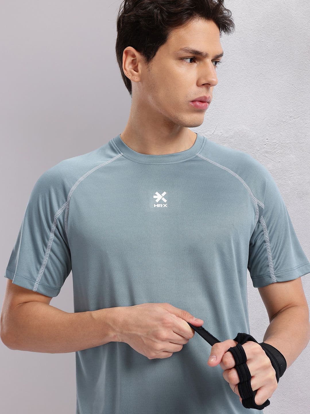 HRX by Hrithik Roshan Contrast Stitches Raglan Sleeves Rapid-Dry Training T-shirt - view 1