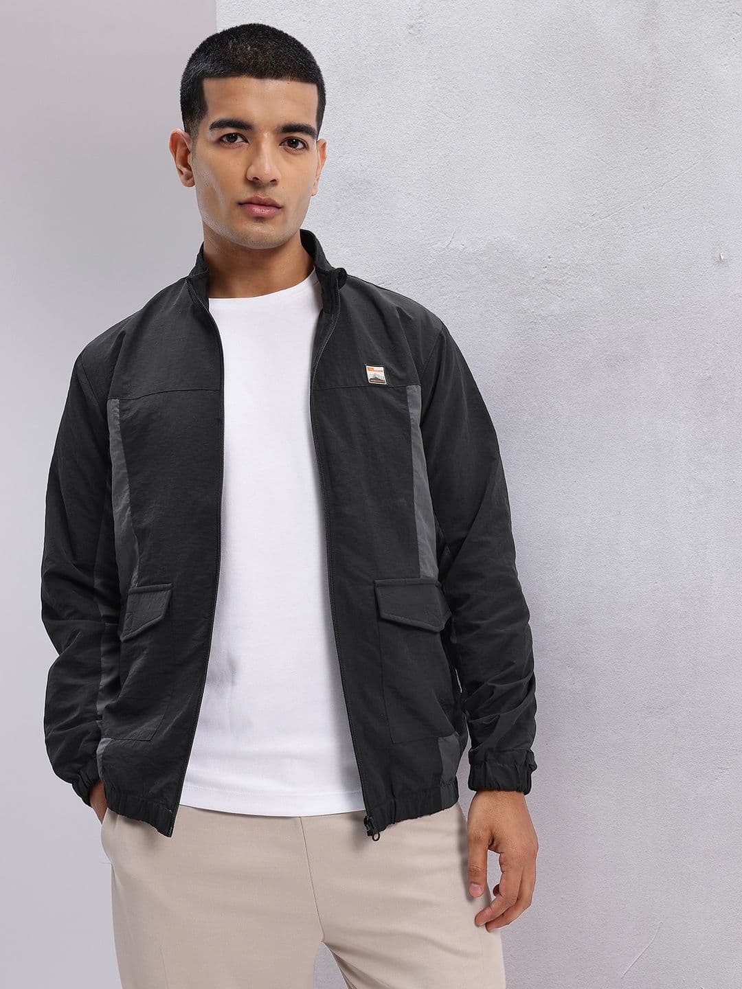 HRX by Hrithik Roshan Colorblocked Mock Collar Bomber Jacket - view 1