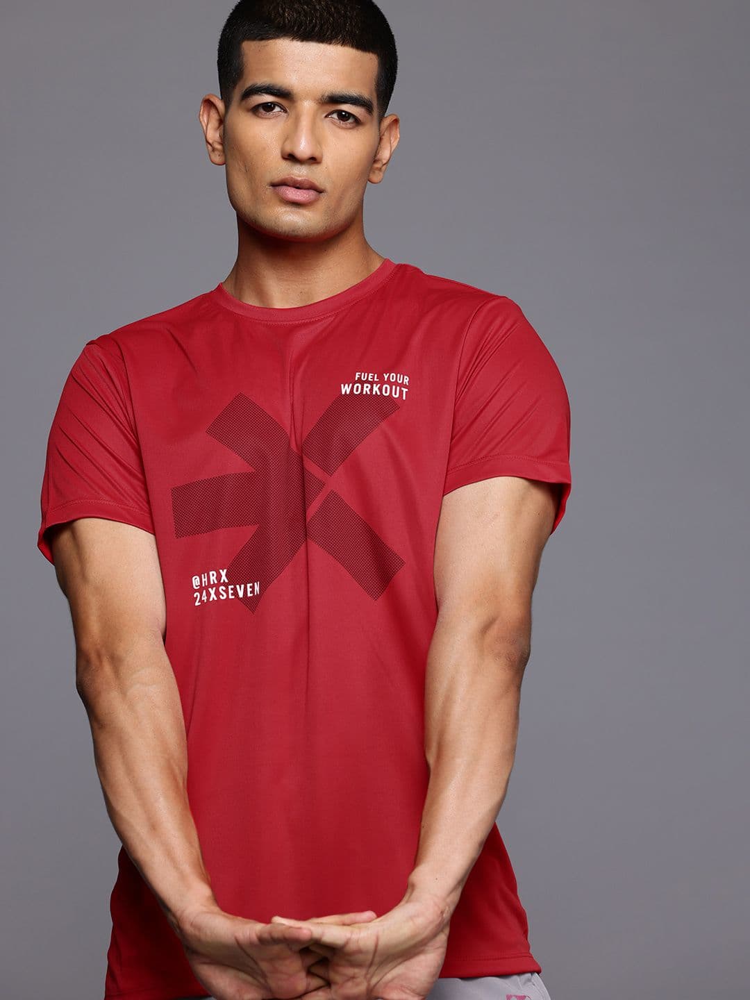 HRX by Hrithik Roshan Brand Logo Printed Training T-shirt - view 1