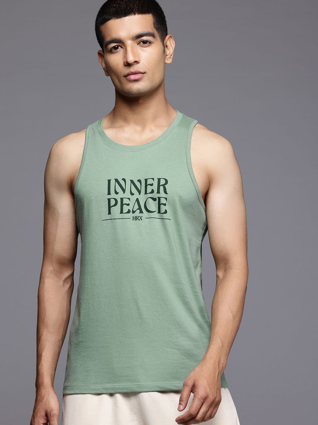 HRX by Hrithik Roshan Typography Printed Yoga T-shirt - view 1