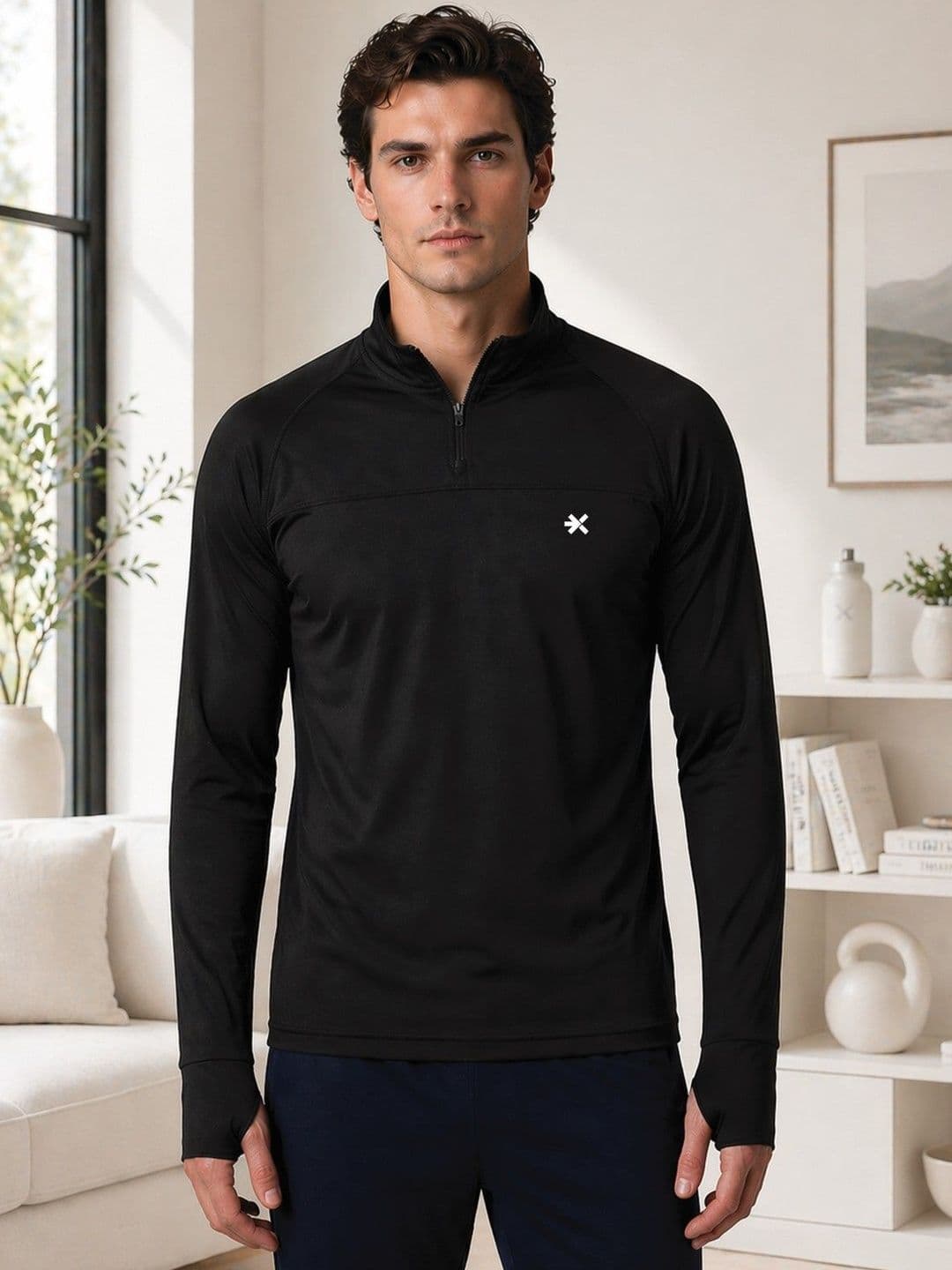 HRX by Hrithik Roshan Men Brand Logo High Neck T-shirt - view 1