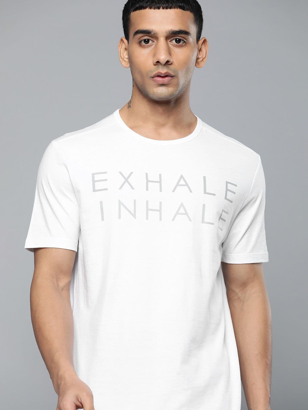 HRX by Hrithik Roshan White Typography Print Round Neck T-shirt - view 1