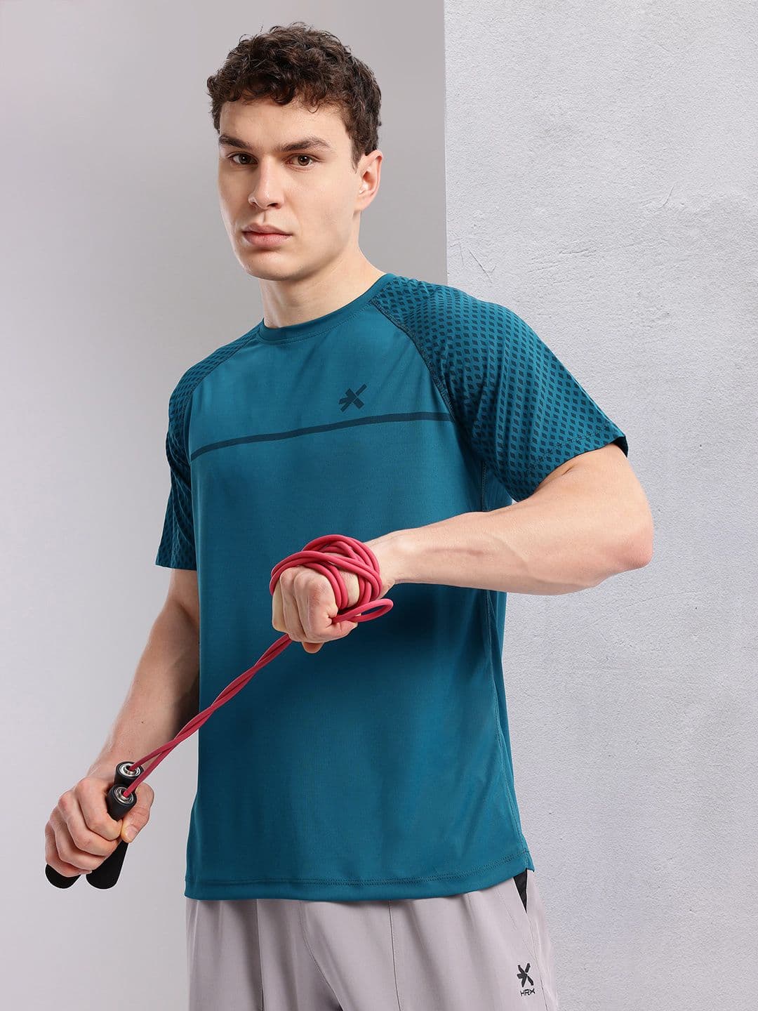 HRX by Hrithik Roshan Striped Rapid-dry Training T-shirt - view 1