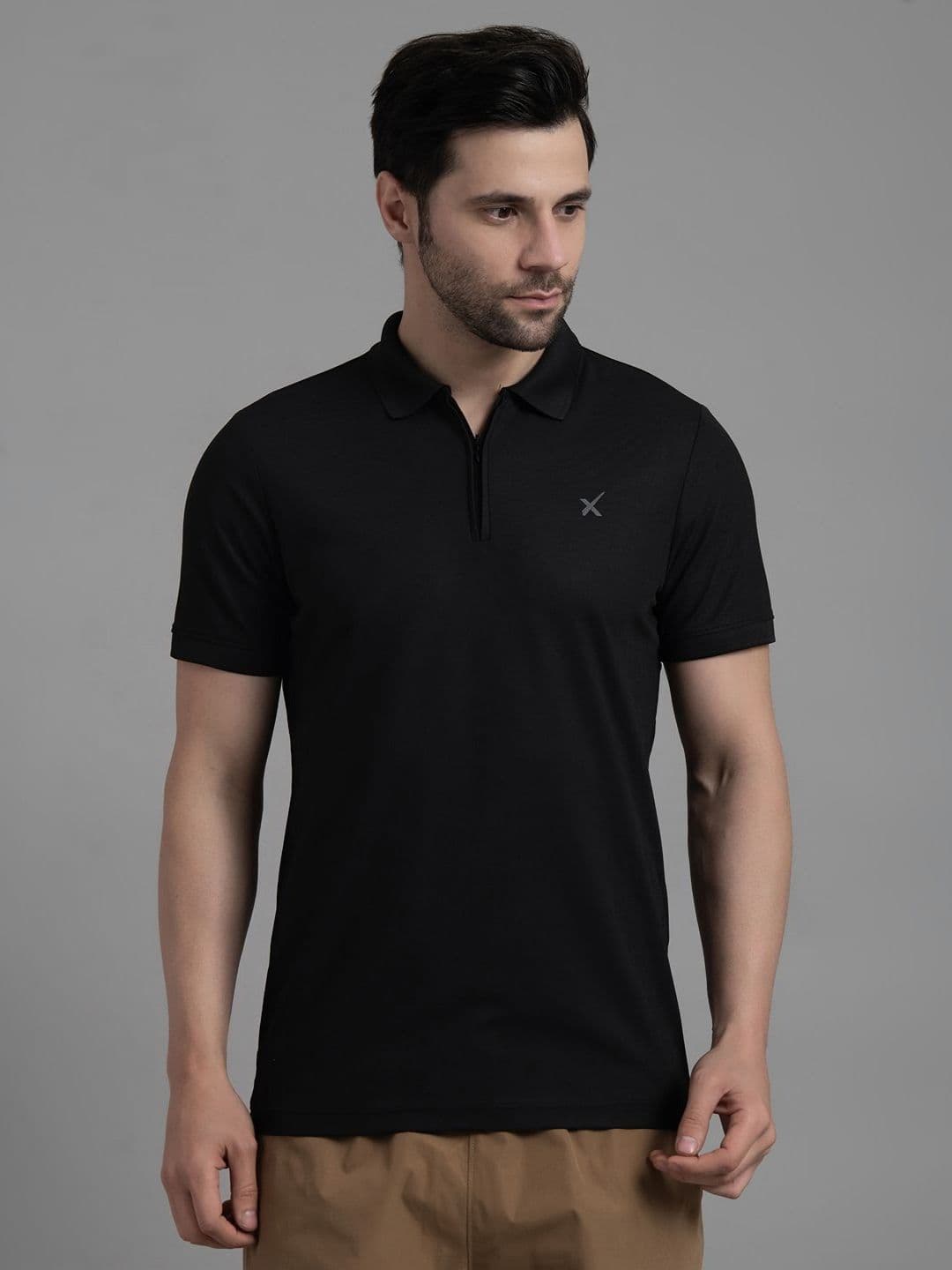 HRX by Hrithik Roshan Men Solid Polo Collar T-shirt - view 1