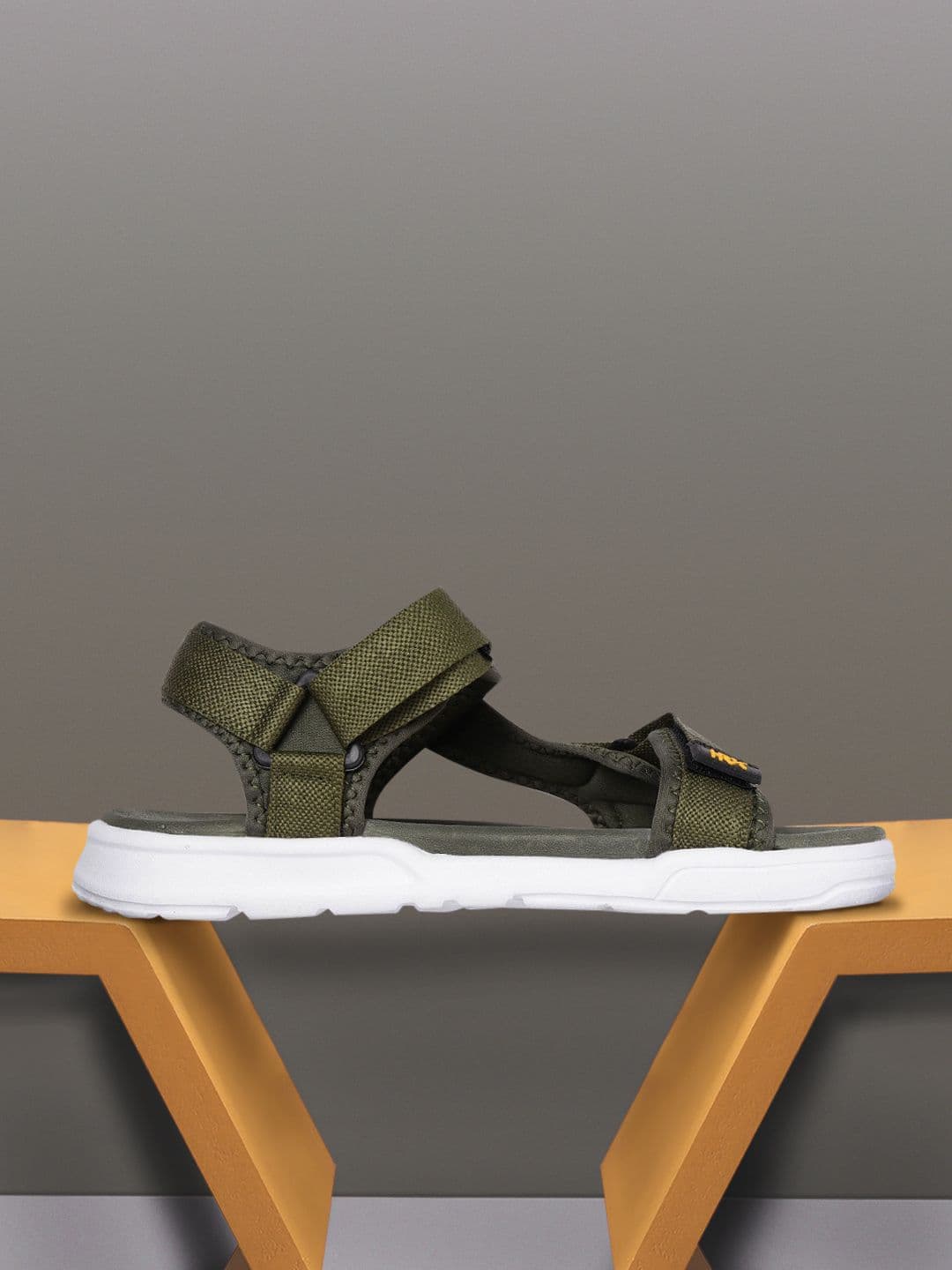HRX by Hrithik Roshan Men Olive Green Hook & Loop Athleisure Sports Sandals - view 1