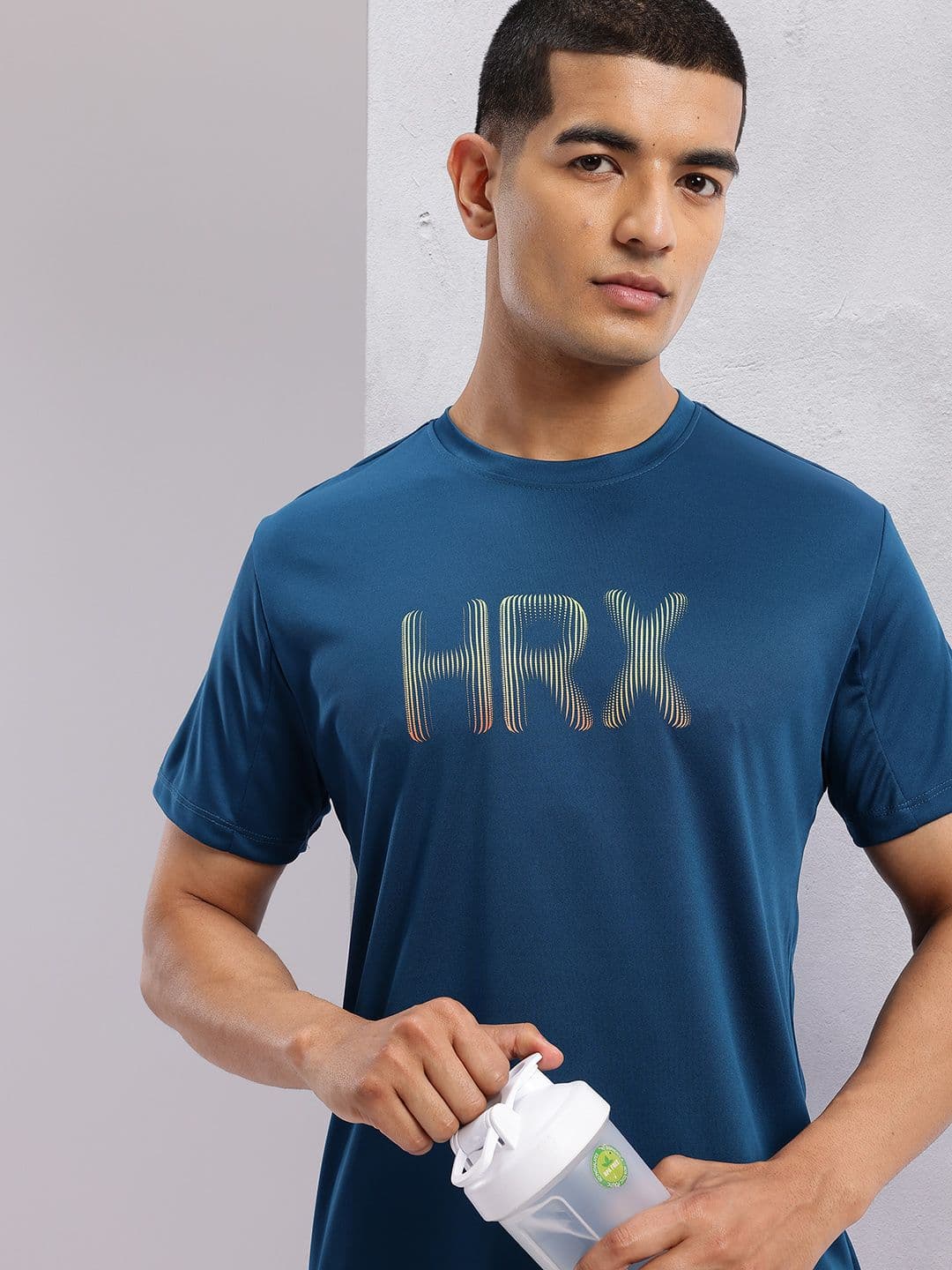 HRX by Hrithik Roshan Brand Logo Printed Rapid-Dry Training T-shirt - view 1