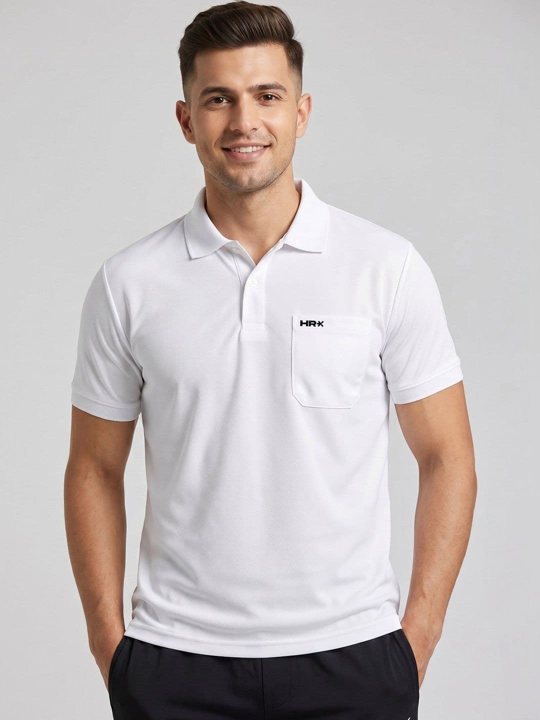 HRX by Hrithik Roshan Brand Logo Polo Collar Short Sleeves T-shirt - view 1