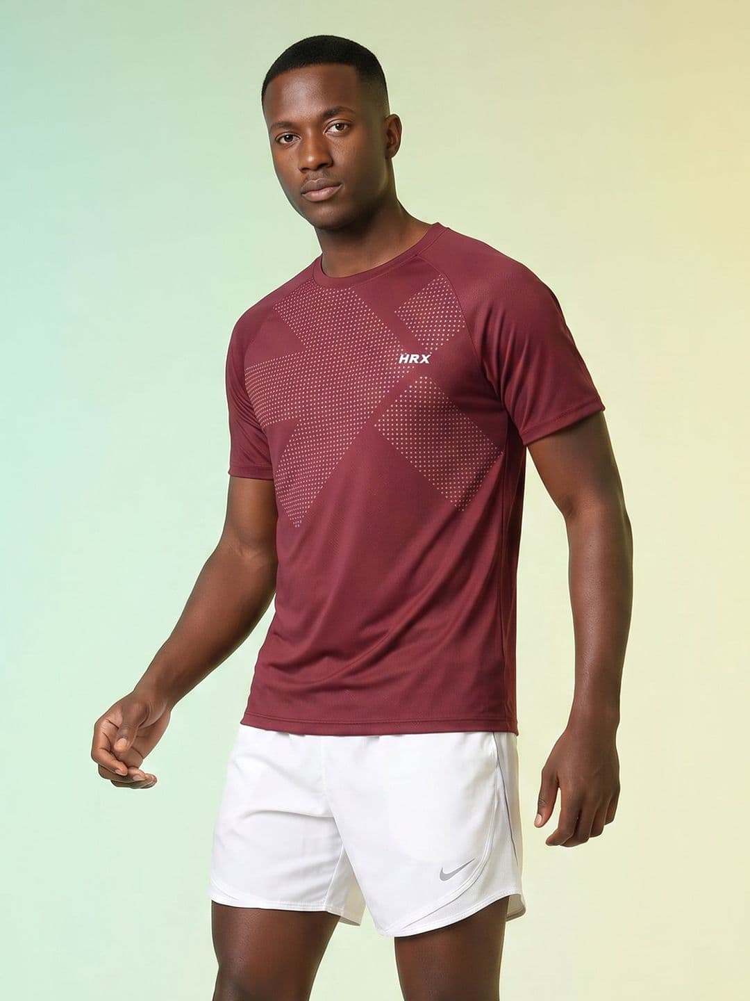 HRX by Hrithik Roshan Brand Logo Printed Rapid Dry Training T-shirt - view 1