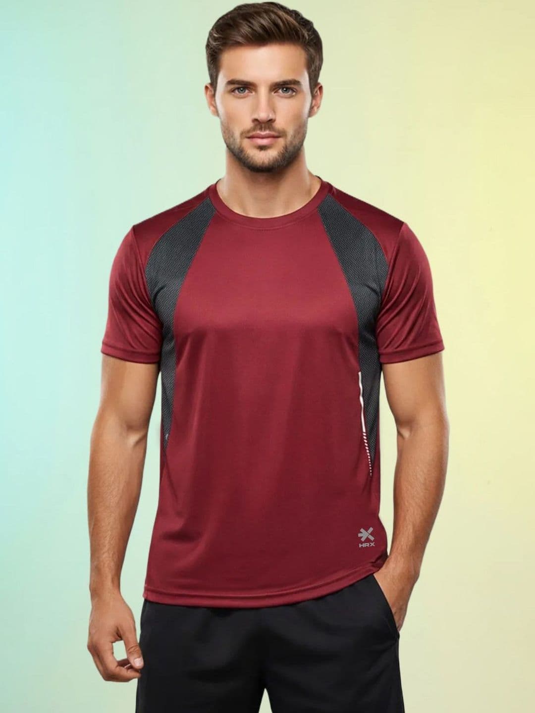 HRX by Hrithik Roshan Men Colourblocked T-shirt - view 1