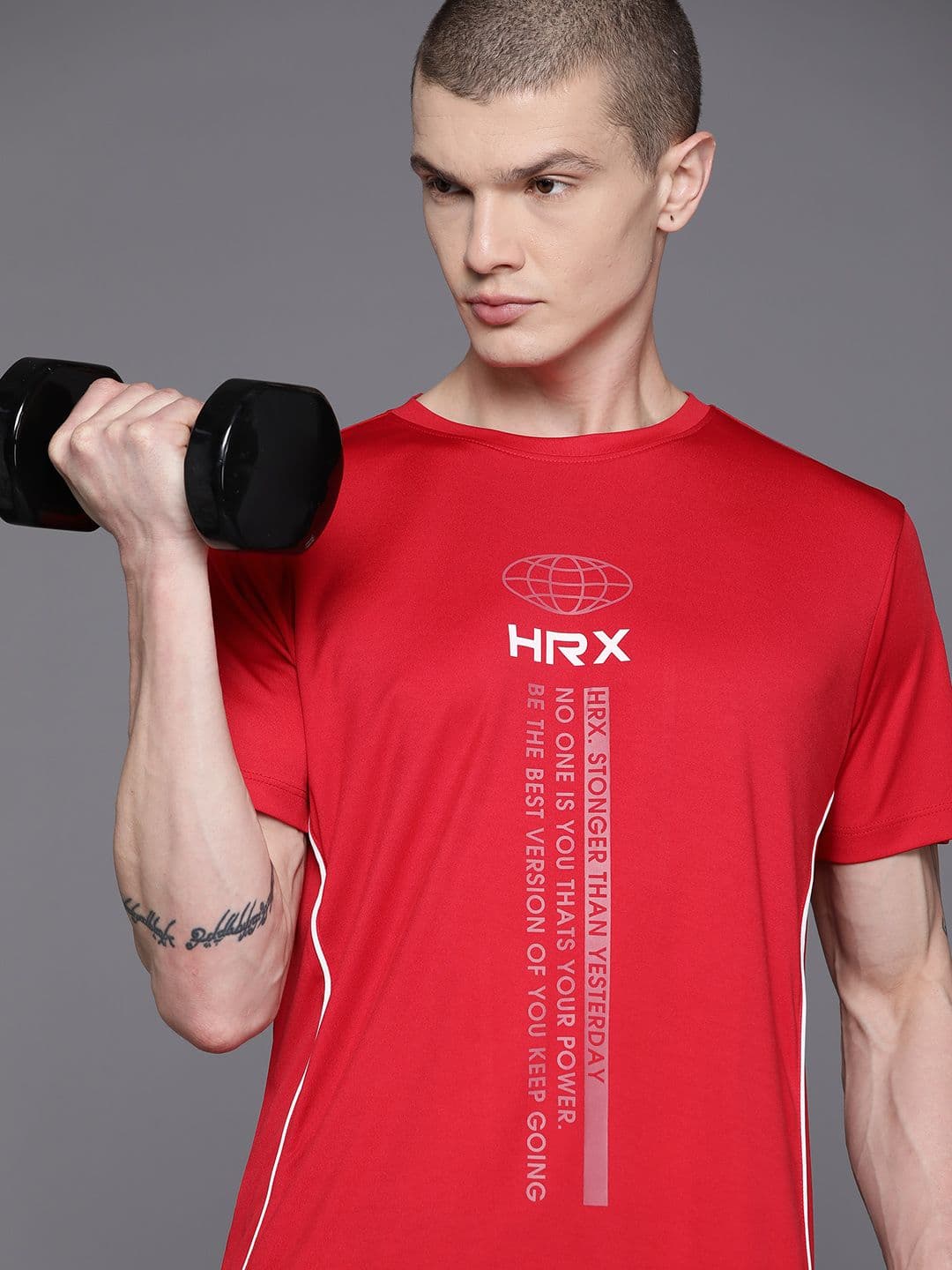 HRX by Hrithik Roshan Rapid Dry Brand Logo Printed Training T-shirt - view 1