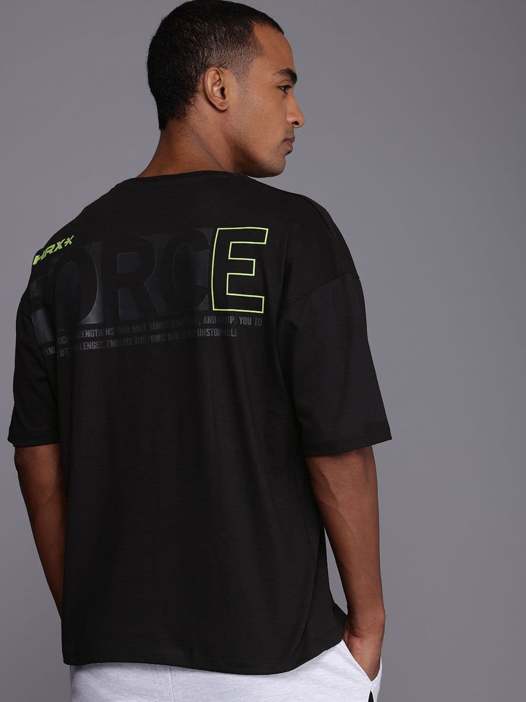 HRX by Hrithik Roshan Men Graphic Printed Pure Cotton Oversized T-shirt - view 1