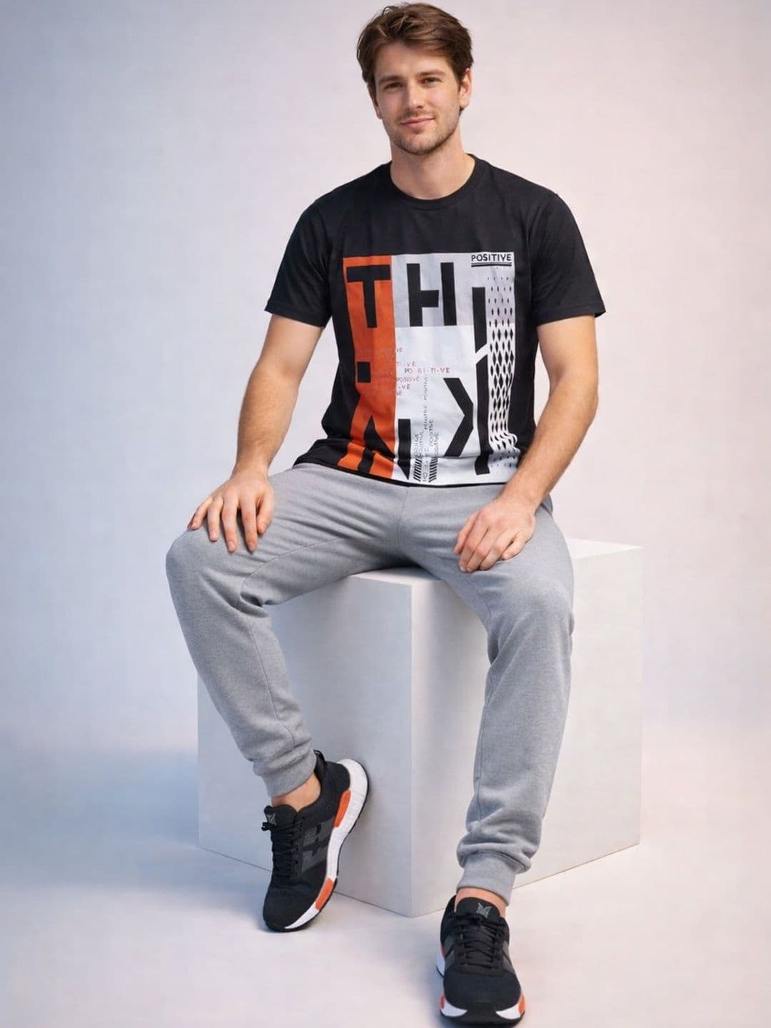 HRX by Hrithik Roshan Men Printed V-Neck T-shirt - view 1