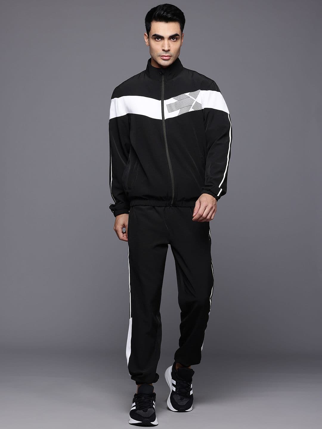 HRX by Hrithik Roshan Colourblocked Brand Logo Printed Rapid-Dry Running Tracksuit - view 1
