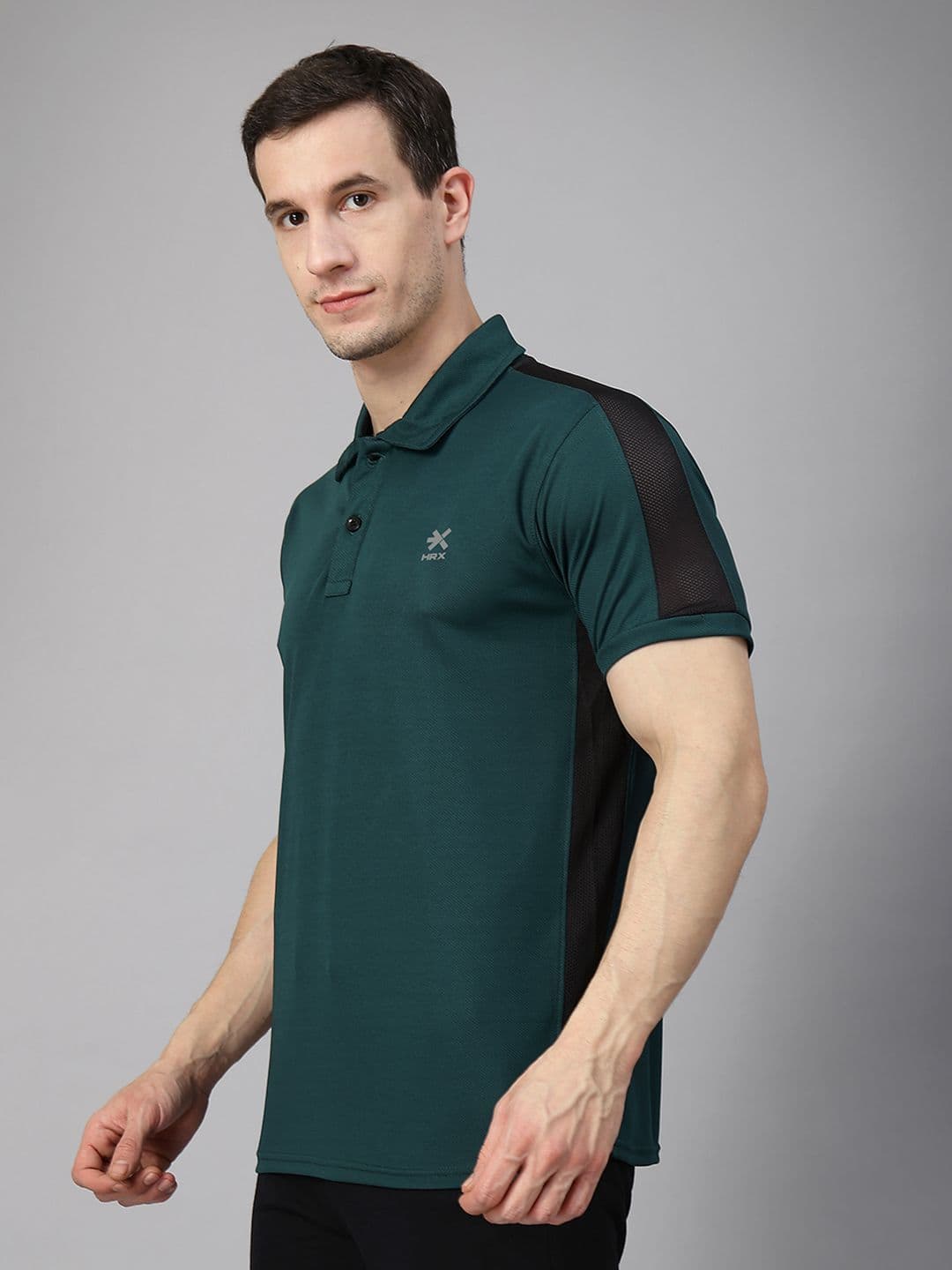 HRX by Hrithik Roshan Men Solid Polo Collar T-shirt - view 1