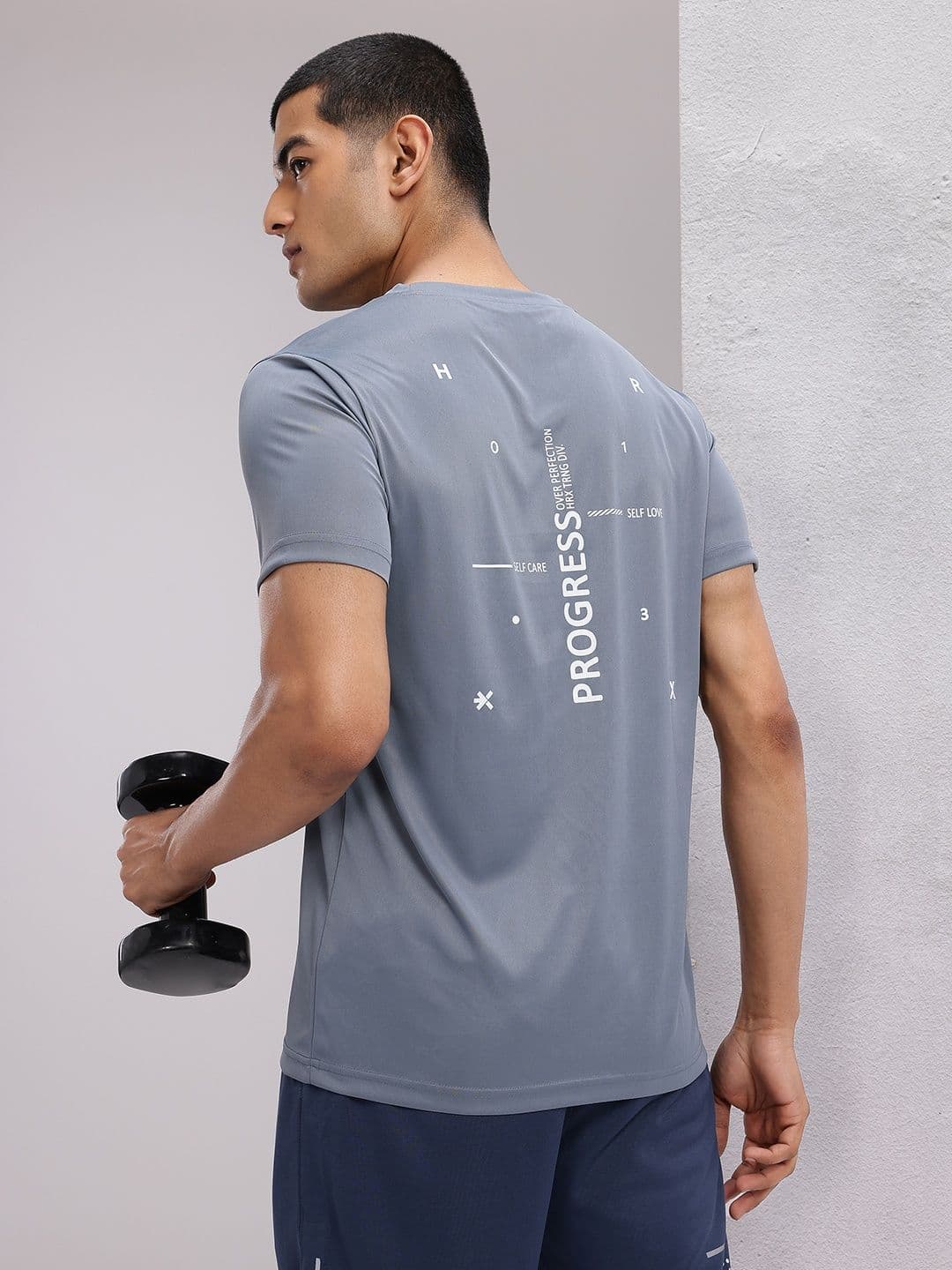 HRX by Hrithik Roshan Typography Printed Rapid-Dry Training T-shirt - view 1
