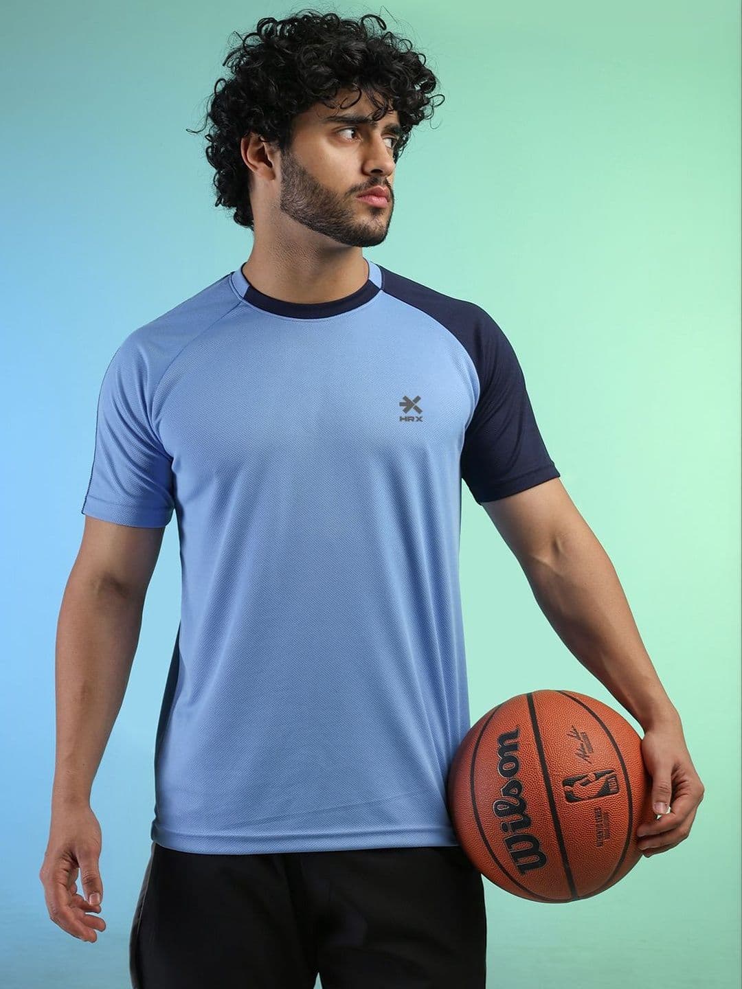 HRX by Hrithik Roshan Men Brand Logo Colourblocked T-shirt - view 1