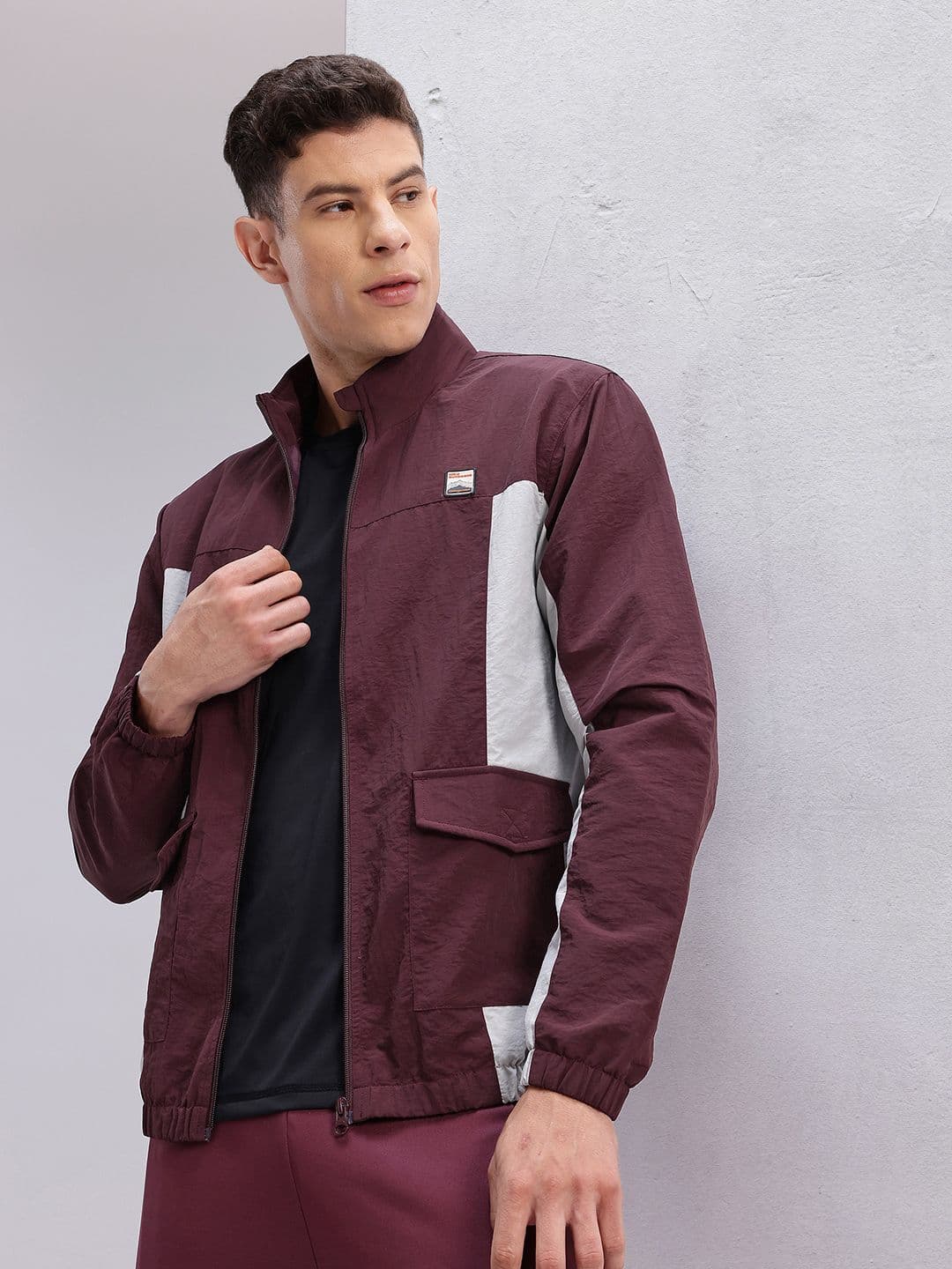 HRX by Hrithik Roshan Colorblocked Mock Collar Bomber Jacket - view 1