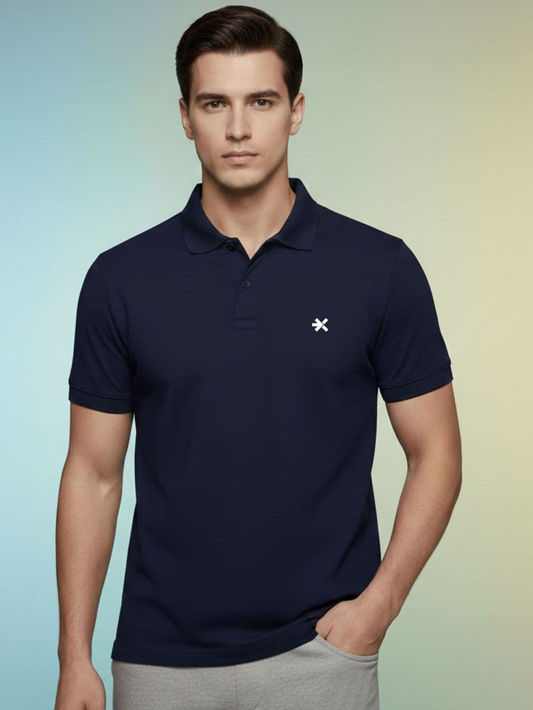 HRX by Hrithik Roshan Men Brand Logo Polo Collar T-shirt - view 1