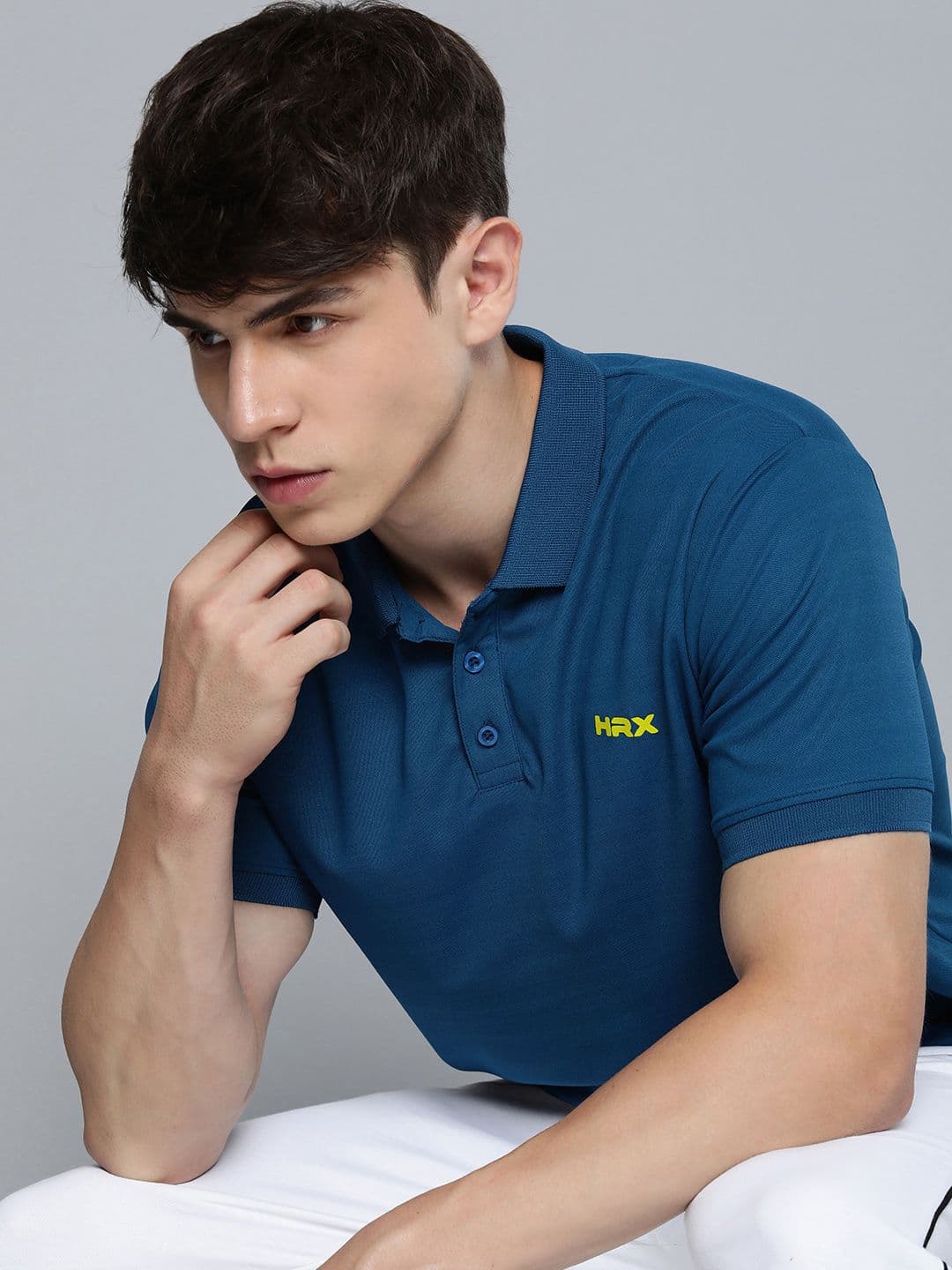HRX by Hrithik Roshan Brand Logo Polo Collar T-shirt - view 1