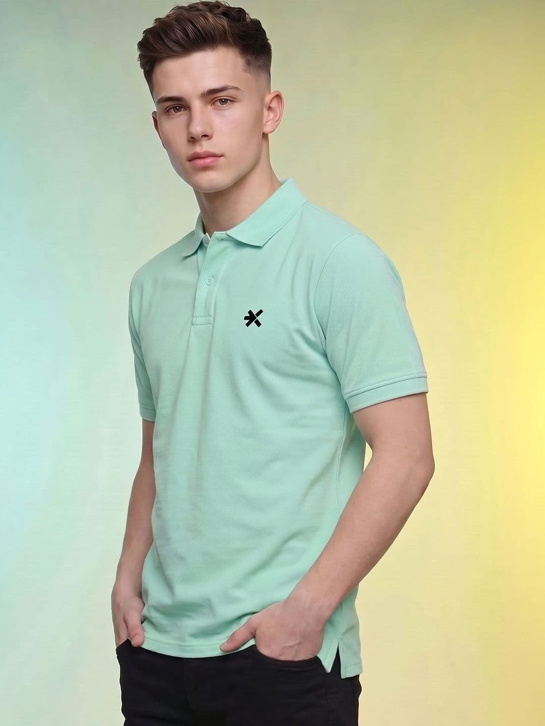 HRX by Hrithik Roshan Men Brand Logo Polo Collar T-shirt - view 1
