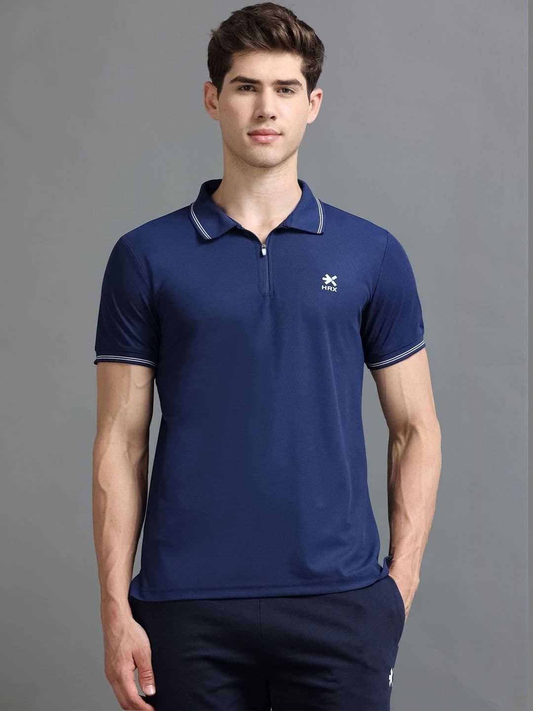 HRX by Hrithik Roshan Brand Logo Polo Collar Regular Fit T-shirt - view 1