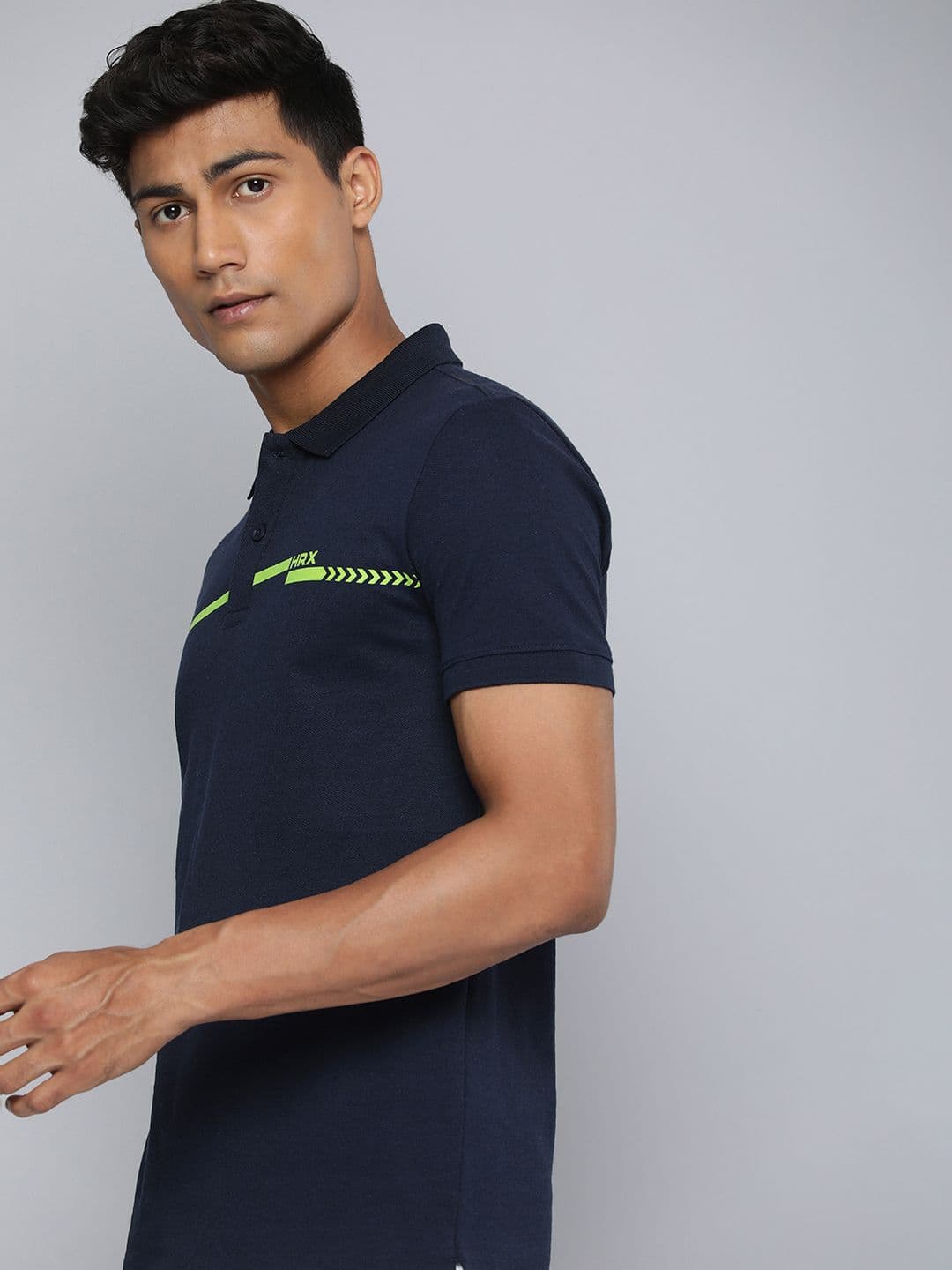 HRX by Hrithik Roshan Men Striped Polo Collar T-shirt - view 1