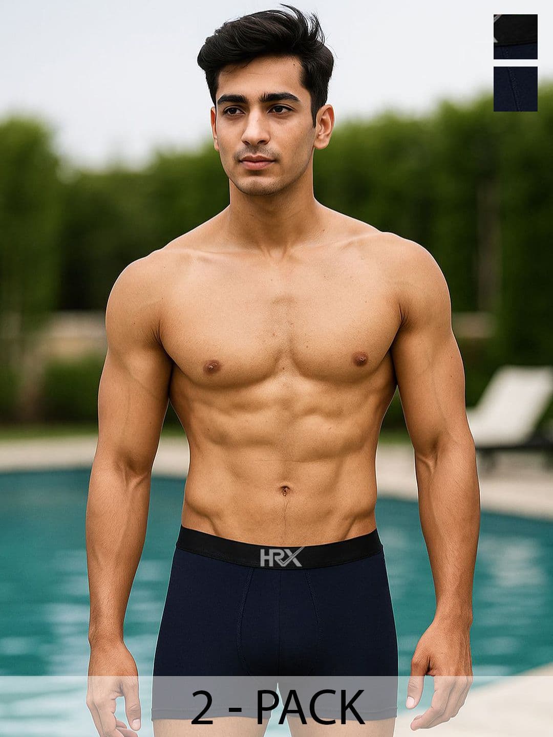 HRX by Hrithik Roshan Pack Of 2 Mid-Rise Short Trunks - view 1