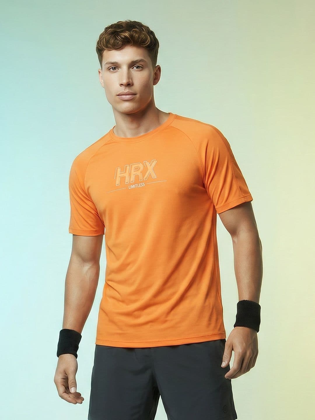 HRX by Hrithik Roshan Brand Logo Printed Rapid Dry Training T-shirt - view 1