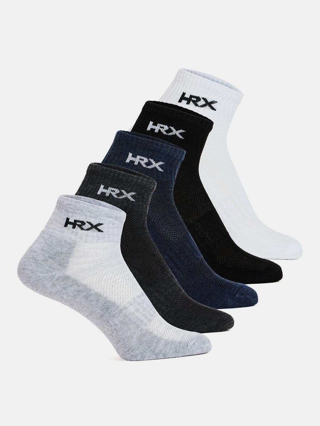 HRX by Hrithik Roshan Men Pack of 5 Cotton Blend Ankle Length Socks - view 1